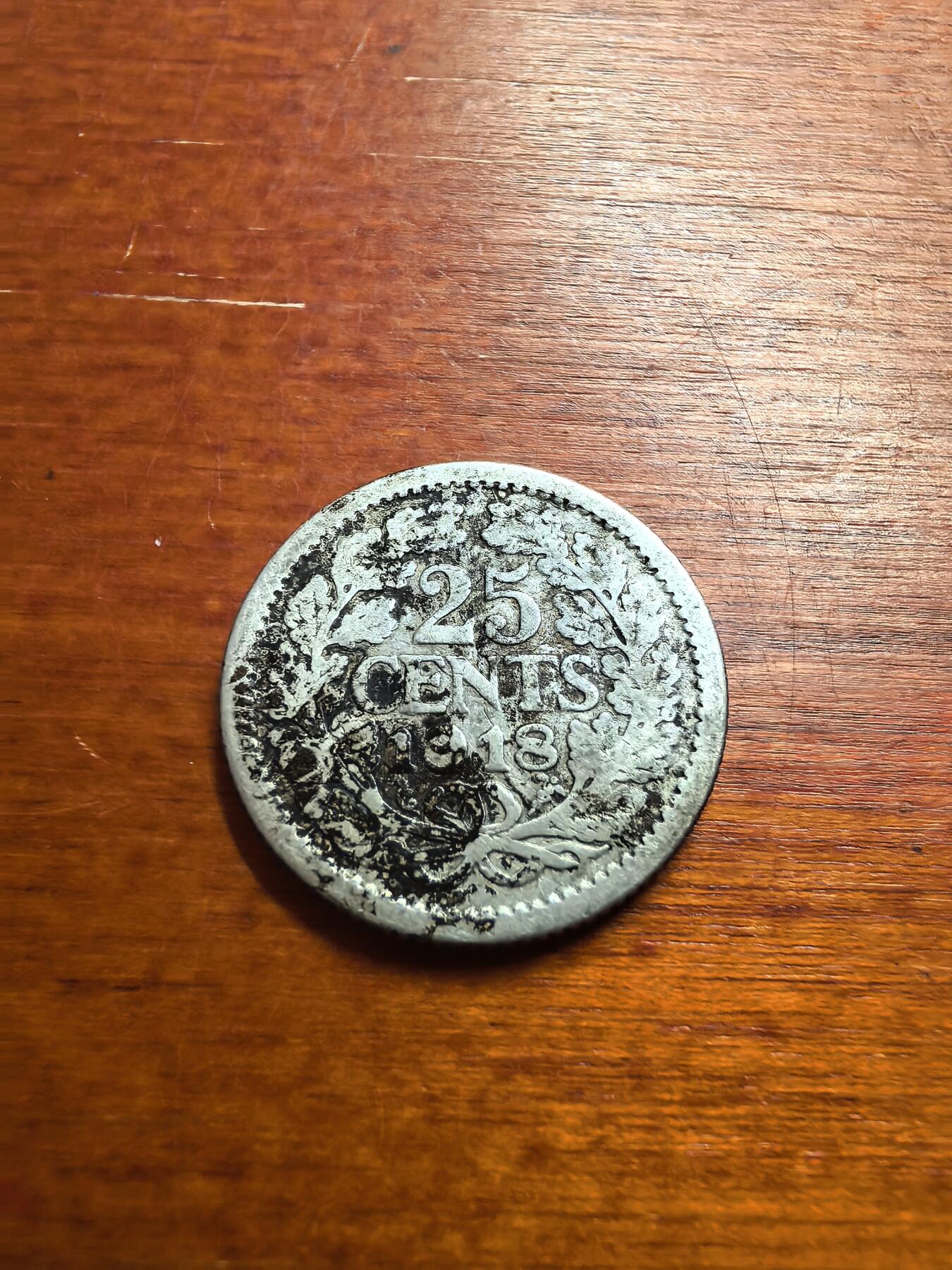 长老汇蛇年精选第七十七场拍卖 1918荷兰威廉明娜25分银币