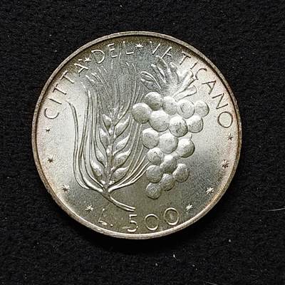 【全场包邮】纯粹捡漏拍483场（免费代拍第20场） - 梵蒂冈1971年500里拉（29.3毫米11克）银币