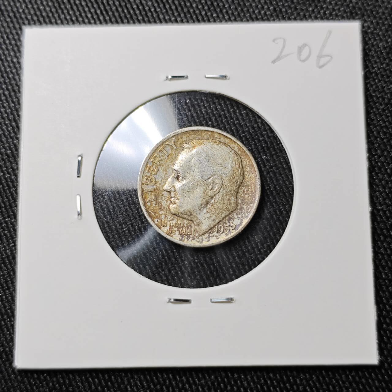 KK钱币收藏小铺 （套币 好品/批量散币 银币）专场  2月预留时间 周末发货   1952美国10分银币