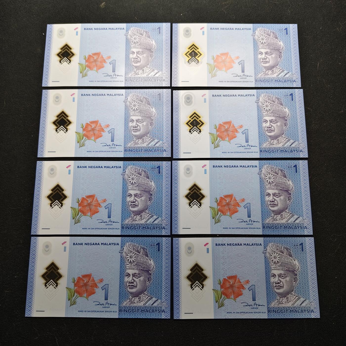 【全场包邮】纯粹捡漏拍480场（免费代拍第17场） 【塑料钞】马来西亚1林吉特塑料钞8枚一组