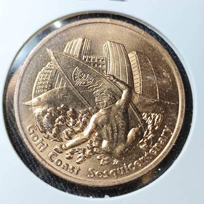 KK钱币收藏小铺 （套币 好品/批量散币 银币）专场  2月预留时间 周末发货 - 1992澳大利亚1元铜币 黄金海岸150周年纪念