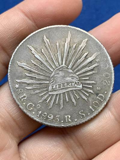 《竞宝斋》第441场 周日，周一，2场连拍 （全场包邮） - 墨西哥1895 GO RS版 8R鹰洋银币 好品原味黑包浆 细节见图