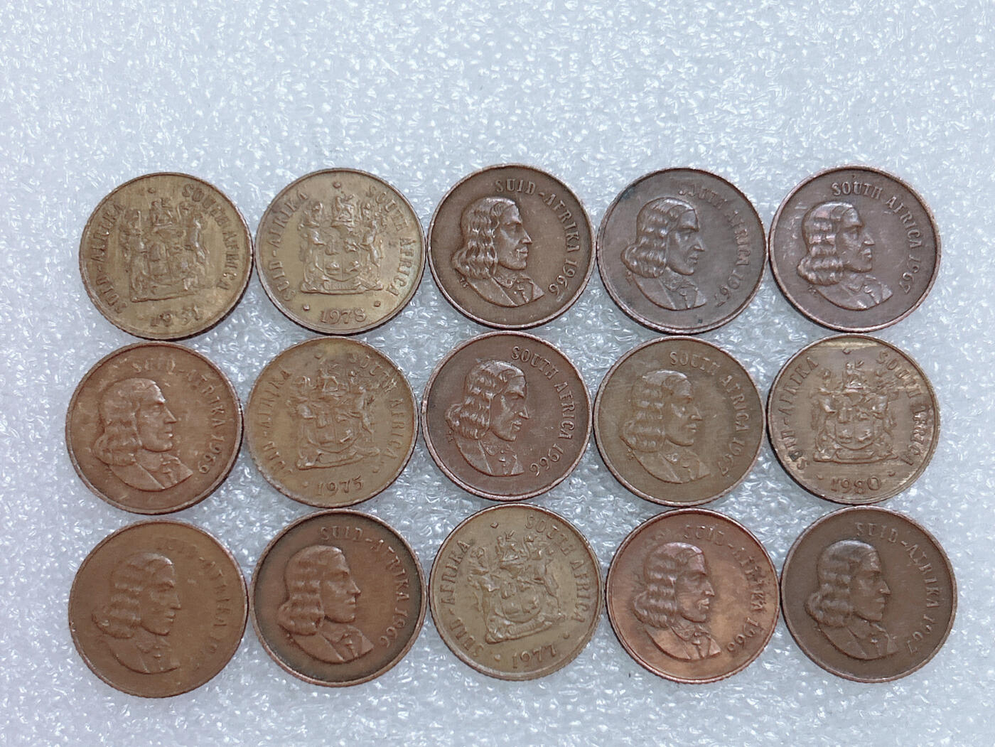 第一海外回流一元起拍收藏 散集专场  第271期 南非1分硬币 15枚