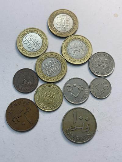 文馨钱币收藏第 282 场，【 长期接收代拍品】，加拿大老铜代用币，银币，德三系列场 - 巴林 11 枚