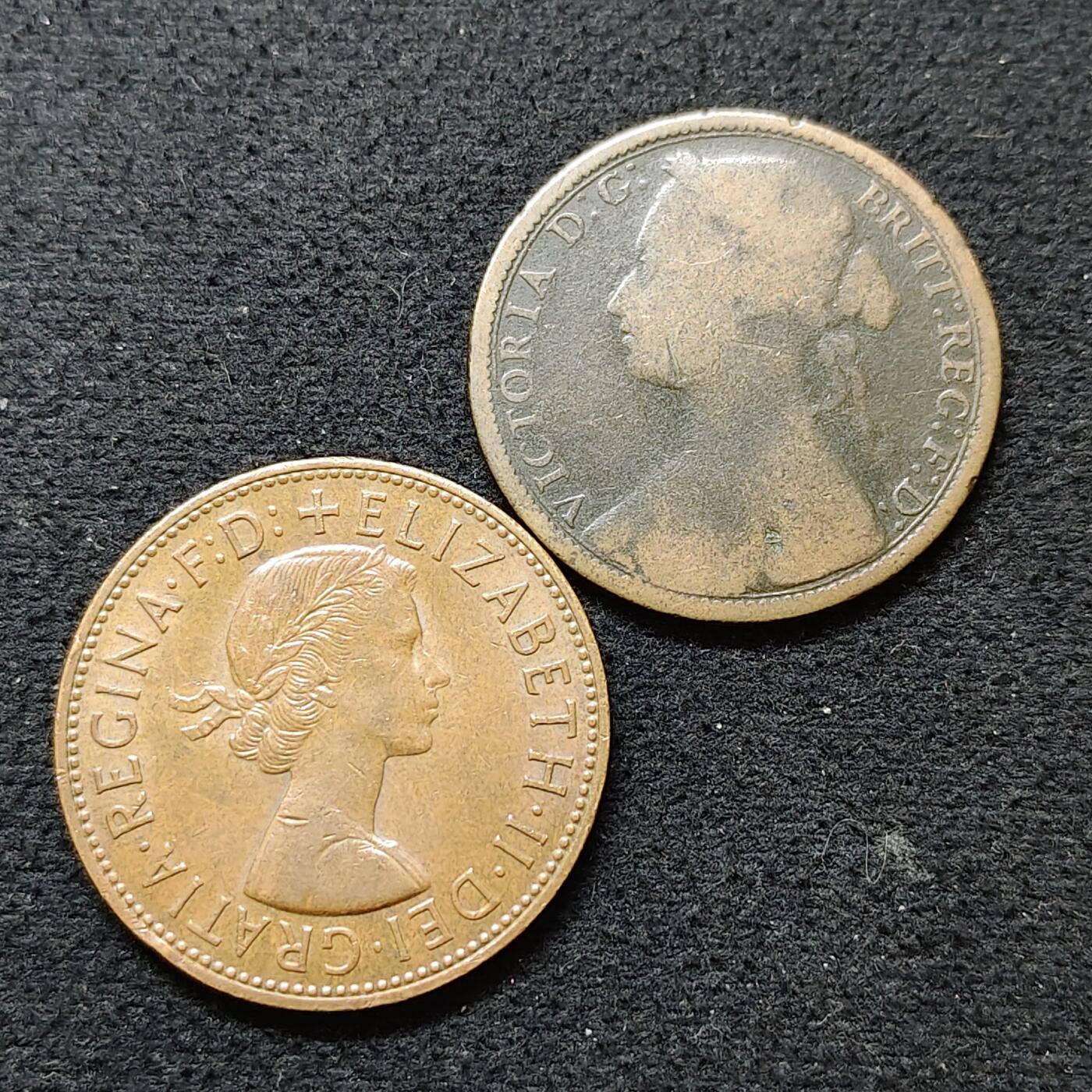 【全场包邮】纯粹捡漏拍480场（免费代拍第17场） 英国各年份1便士铜币2枚一组