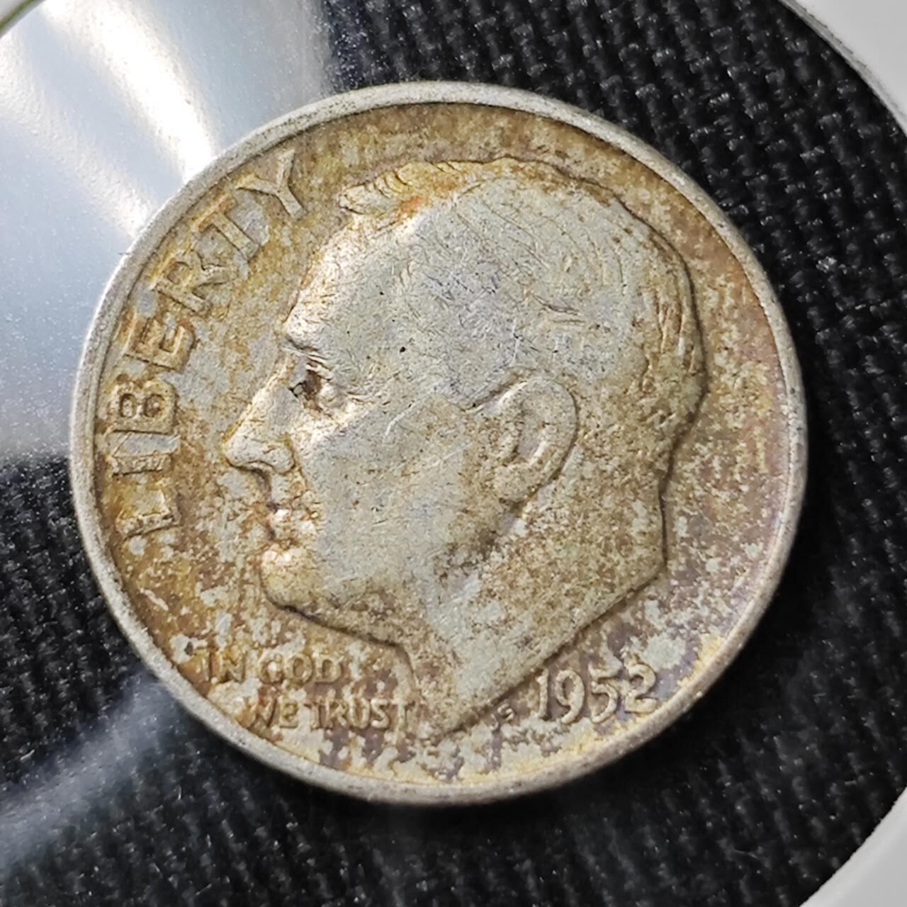 KK钱币收藏小铺 （套币 好品/批量散币 银币）专场  2月预留时间 周末发货   1952美国10分银币