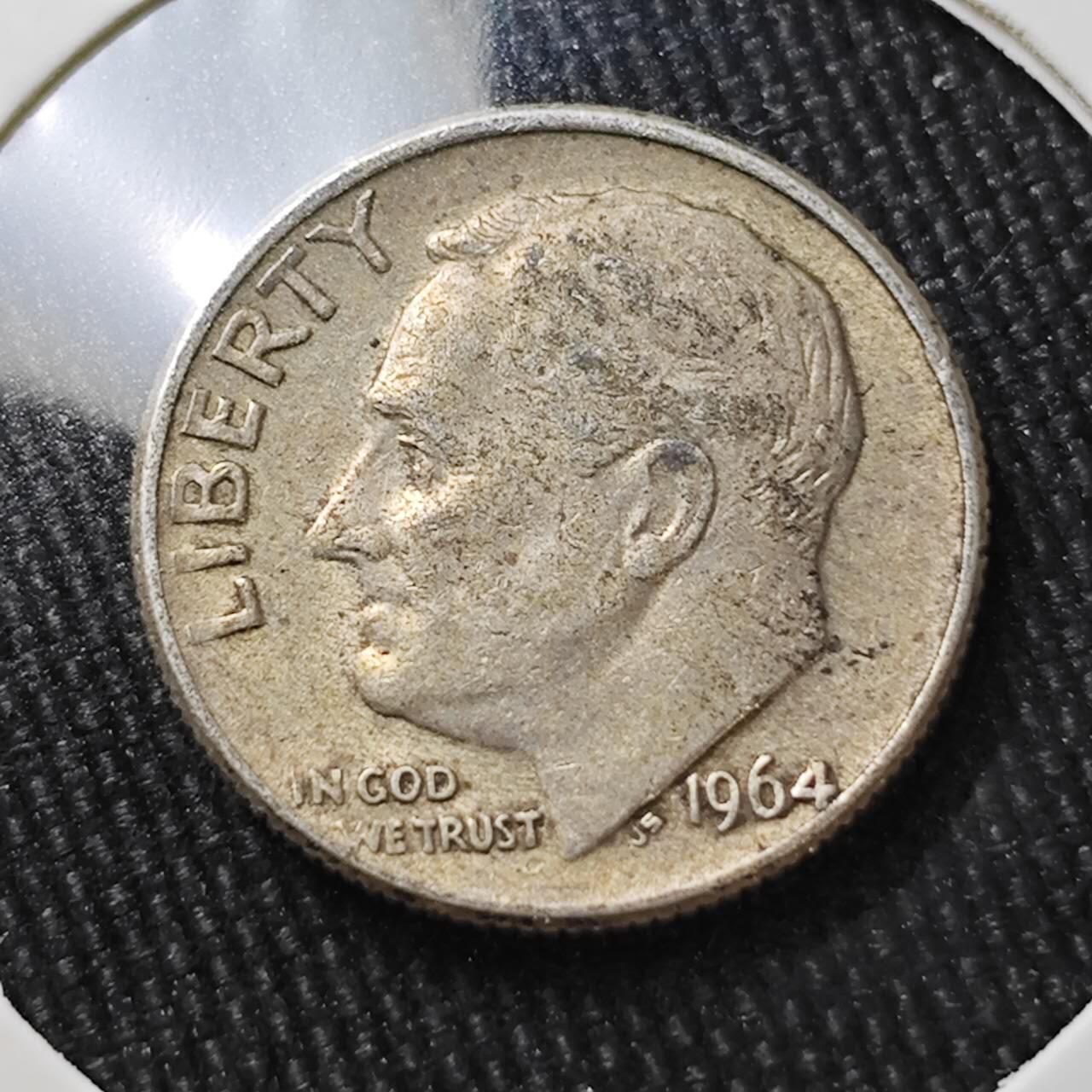 KK钱币收藏小铺 （套币 好品/批量散币 银币）专场  2月预留时间 周末发货   1964美国10分银币