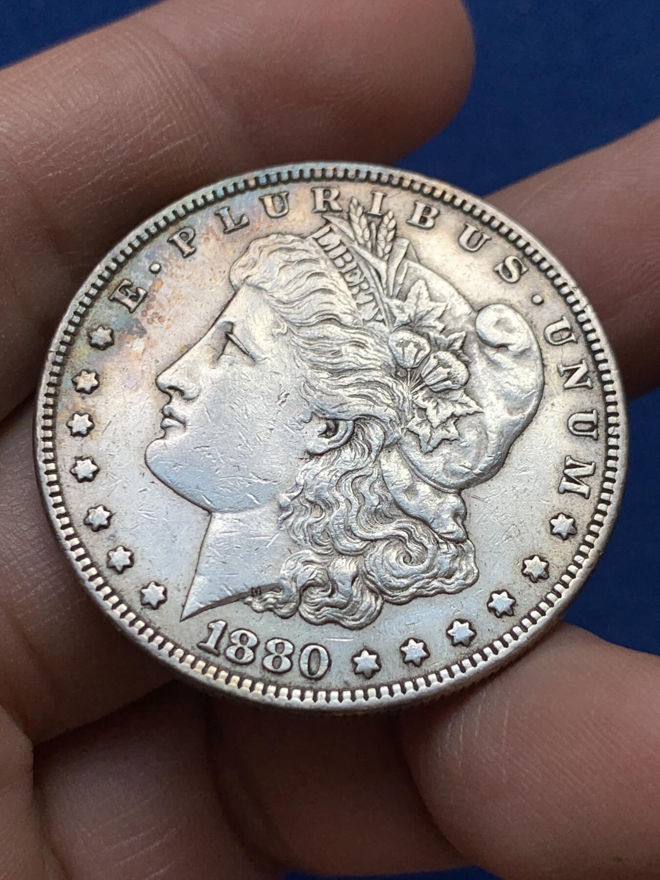 《竞宝斋》第441场 周日，周一，2场连拍 （全场包邮） 美国1880年摩根自由女神 1美元 好品