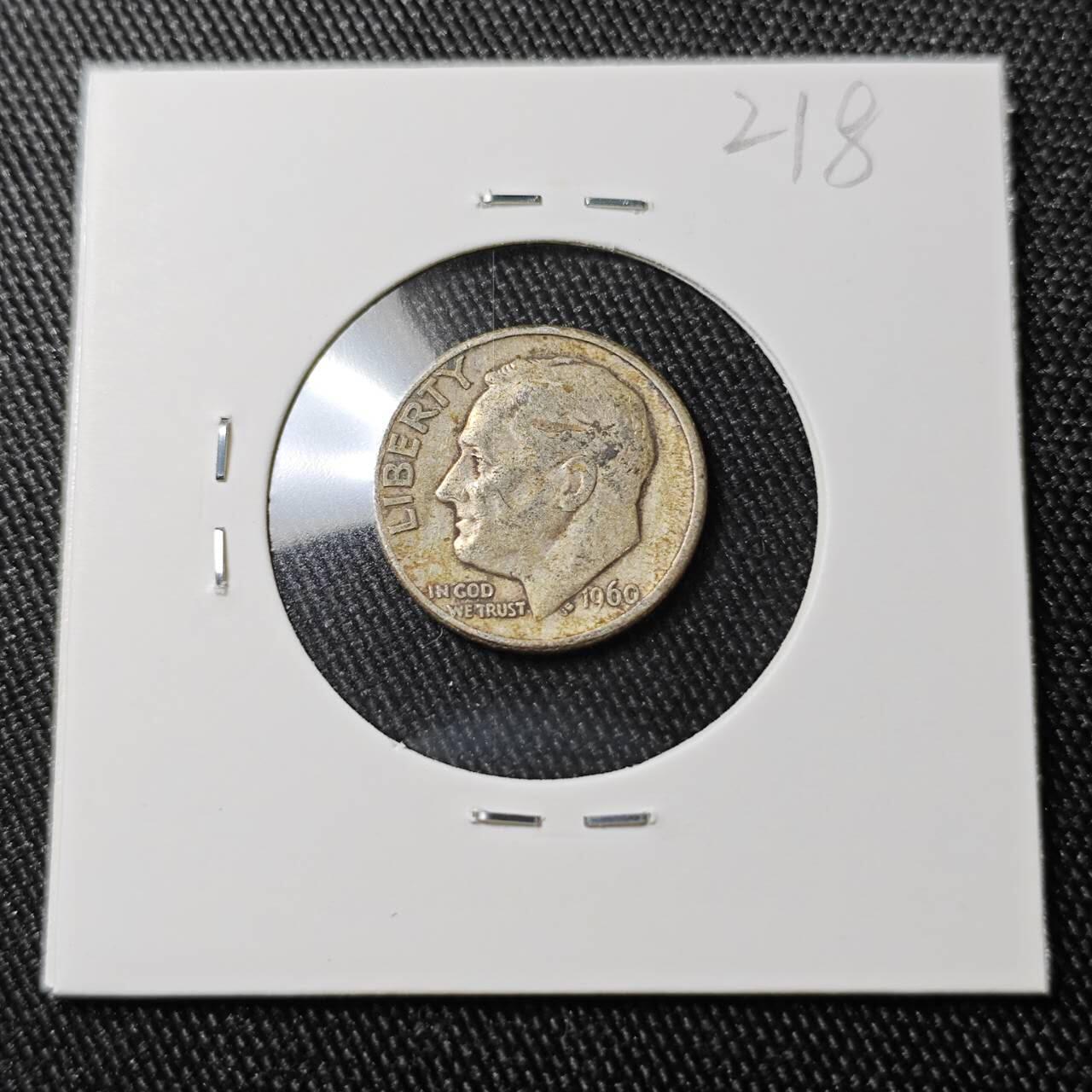 KK钱币收藏小铺 （套币 好品/批量散币 银币）专场  2月预留时间 周末发货   1960美国10分银币