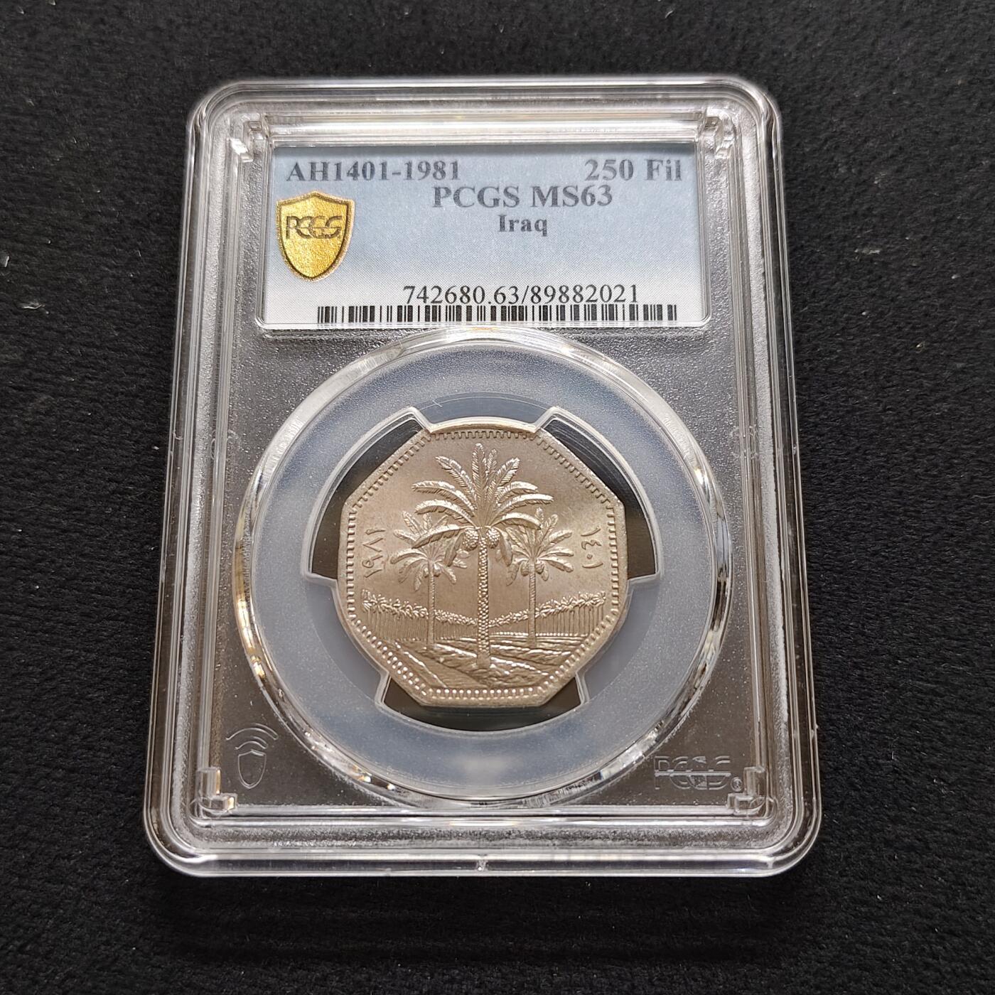 【全场包邮】纯粹捡漏拍481场（免费代拍第18场） 伊拉克1981年250菲尔-PCGS MS63