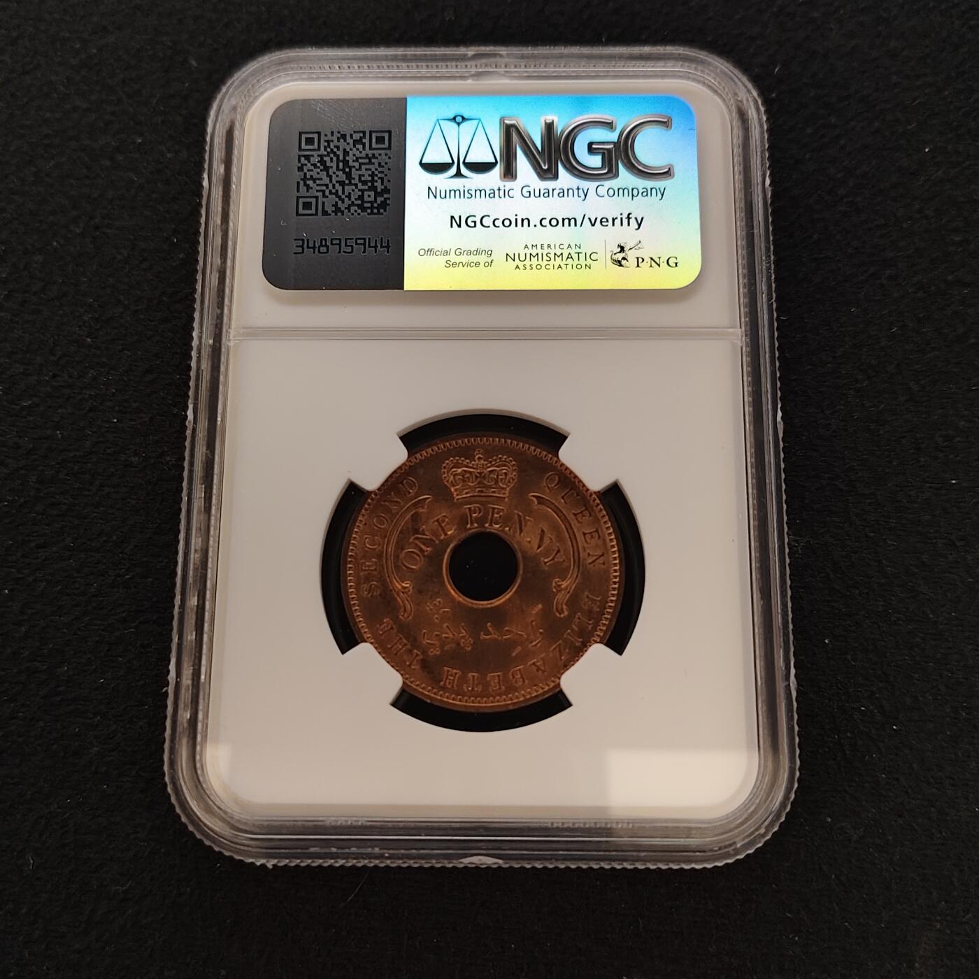 【全场包邮】纯粹捡漏拍481场（免费代拍第18场） 尼日利亚1959年1便士大铜币-NGC UNC DETAILS