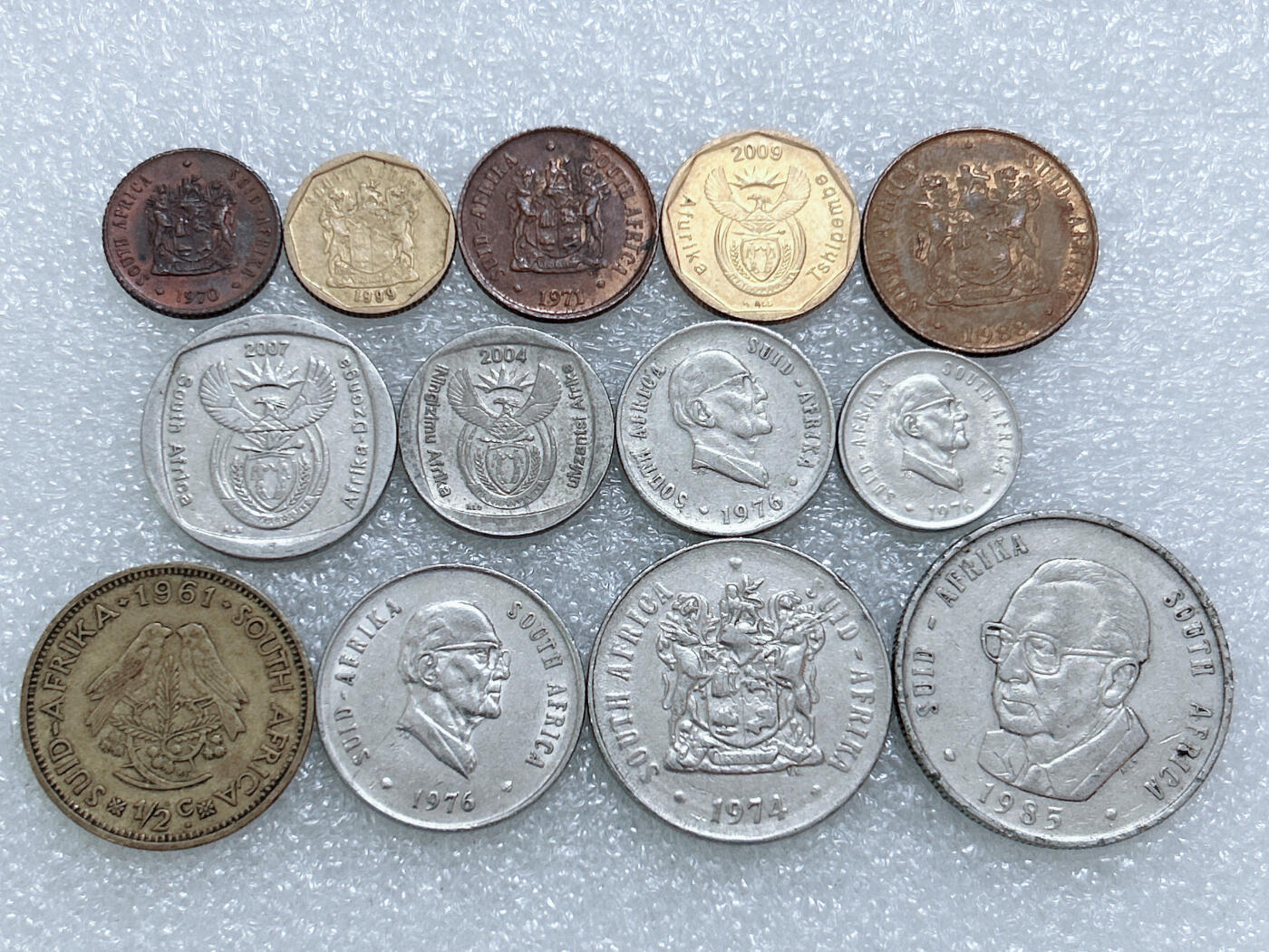 第一海外回流一元起拍收藏 散集专场  第271期 南非不同面值硬币 12枚