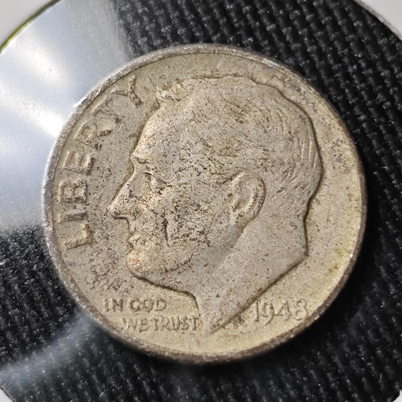 KK钱币收藏小铺 （套币 好品/批量散币 银币）专场  2月预留时间 周末发货   1948美国10分银币