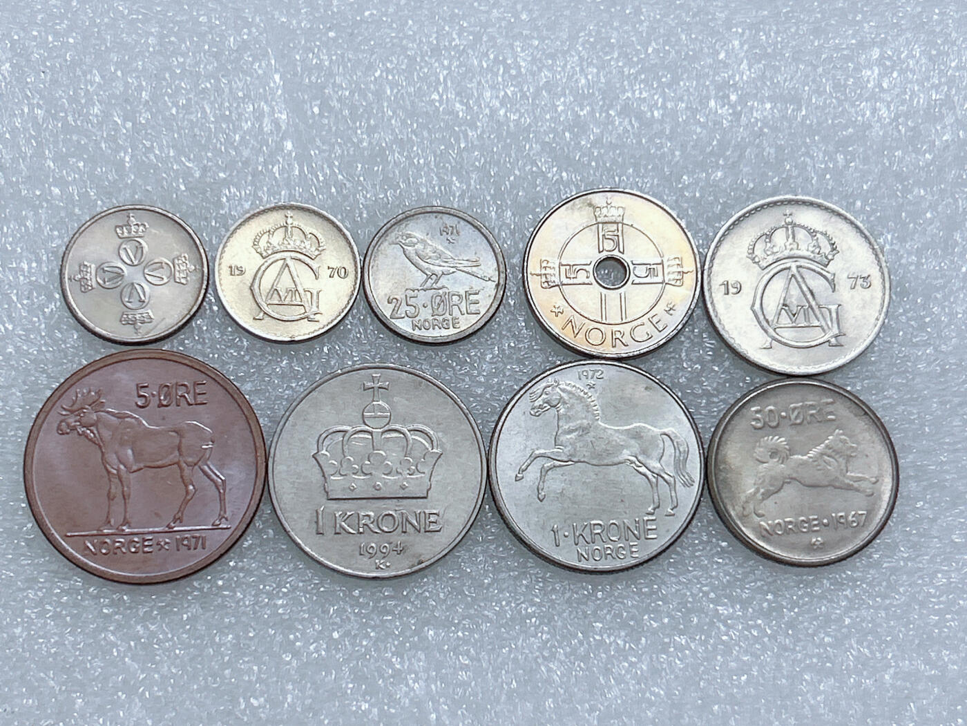 第一海外回流一元起拍收藏 散集专场  第271期 挪威硬币 9枚 带光好品