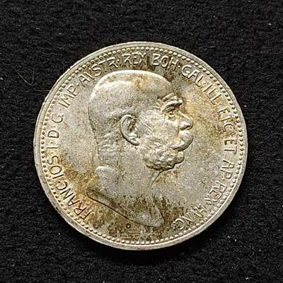 【全场包邮】纯粹捡漏拍480场（免费代拍第17场） - 奥地利奥匈帝国1908年1科罗娜约瑟夫一世登基60周年纪念银币 彩色包浆