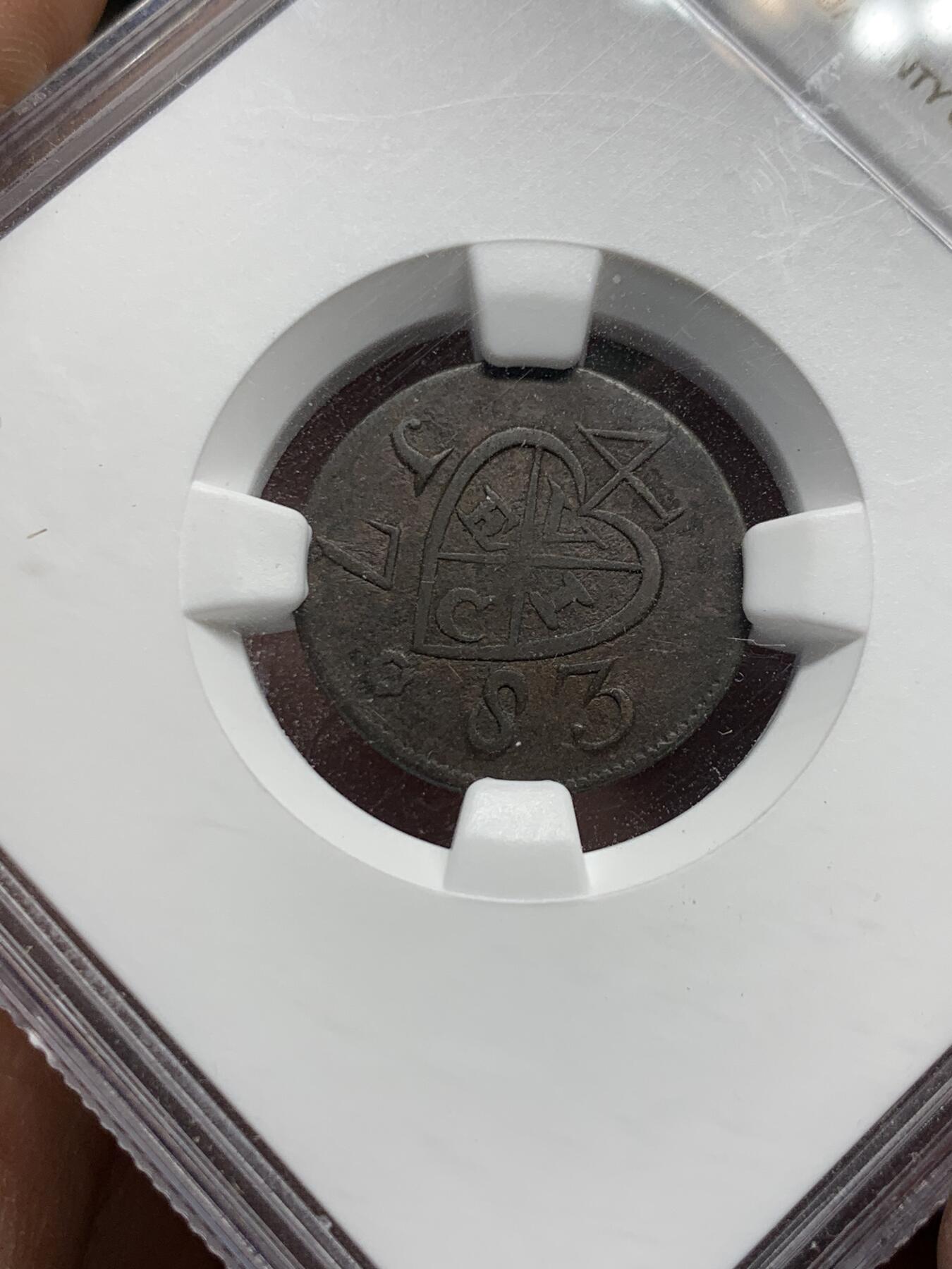 《竞宝斋》第441场 周日，周一，2场连拍 （全场包邮） NGC VF30BN 英属东印度群岛 1783年 苏门答腊 2K铜币