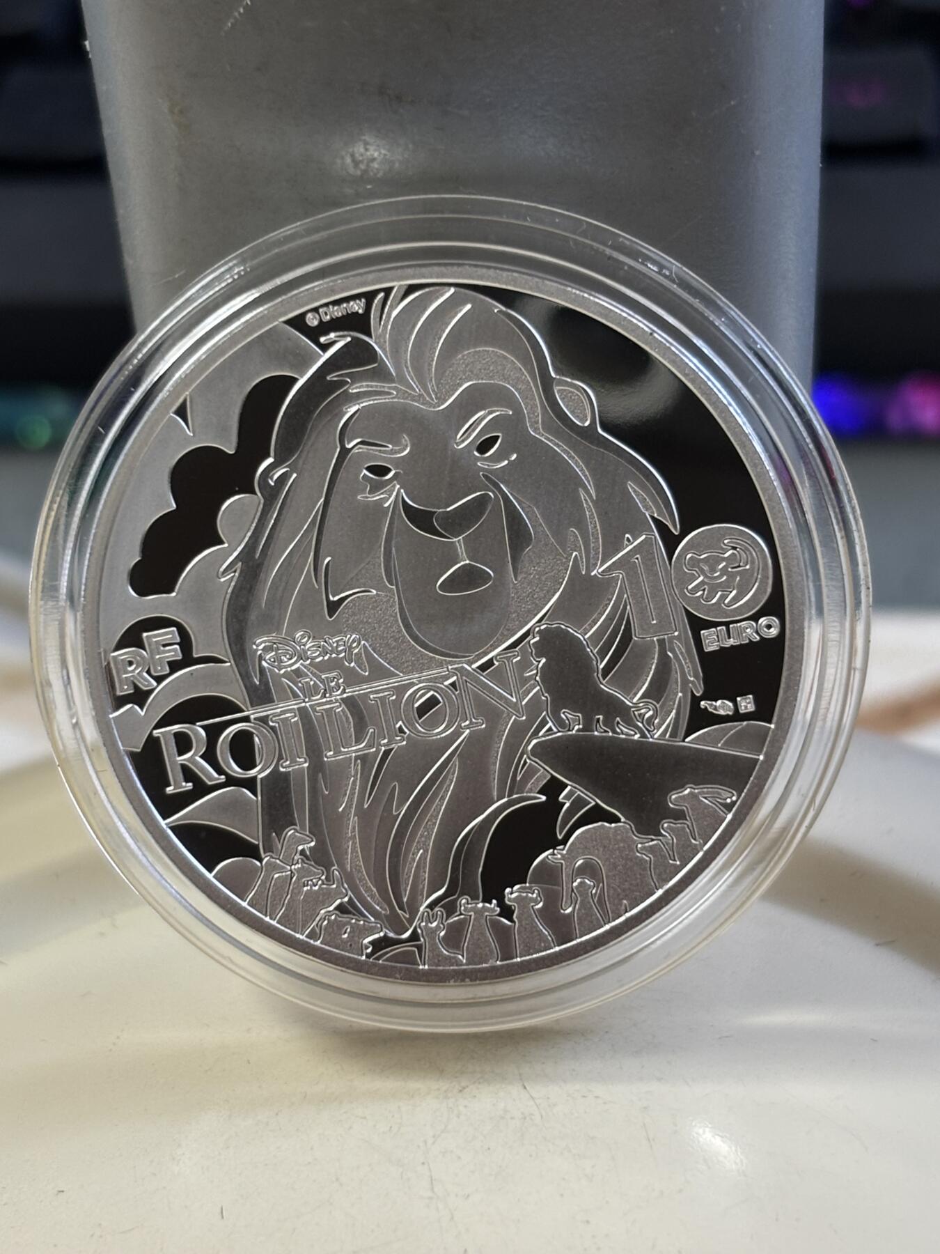 第183期拍卖 法国2024年狮子王彩色纪念银币，22.2克，999银，发行5000枚