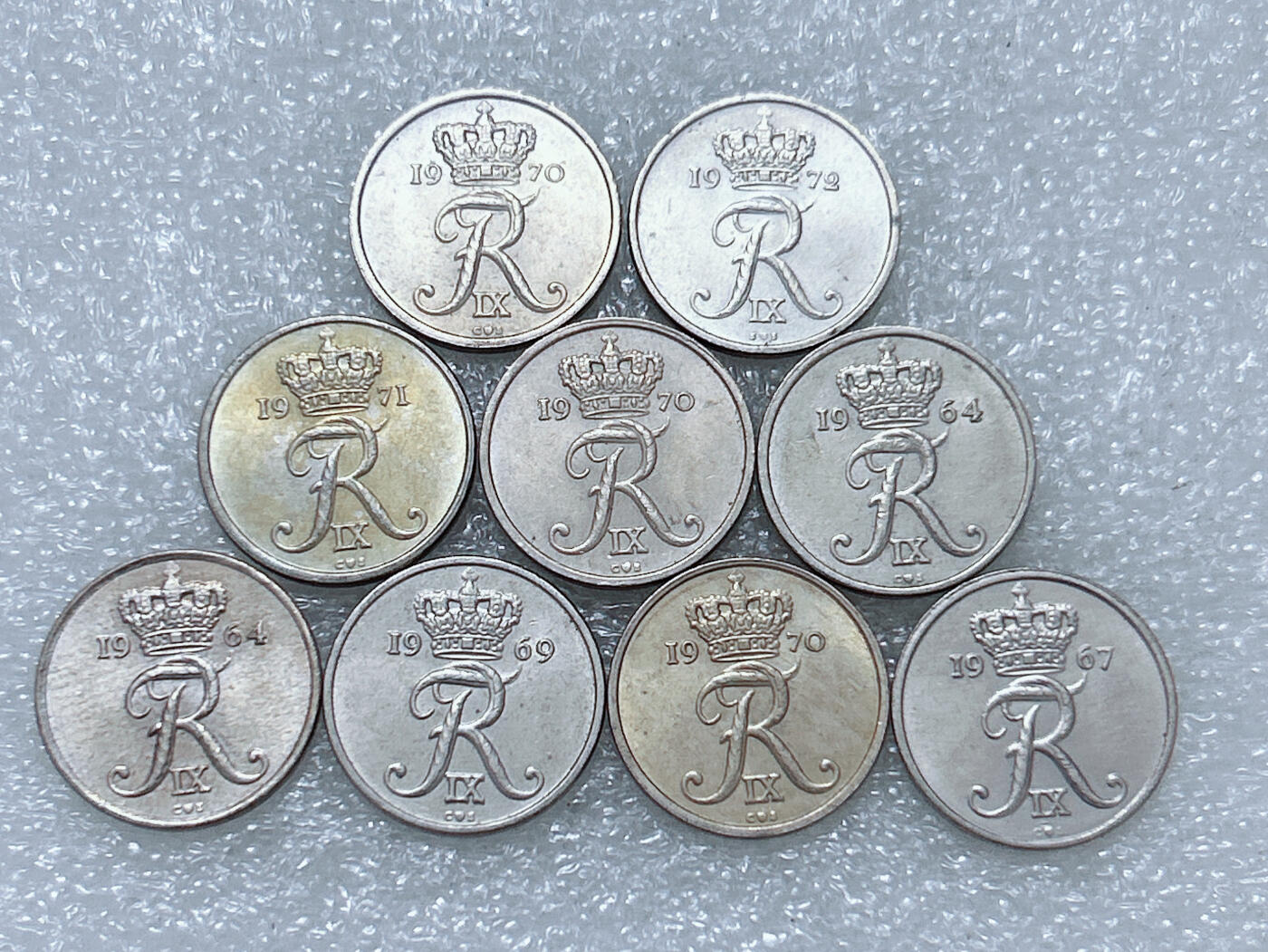 第一海外回流一元起拍收藏 散集专场  第271期 丹麦10欧尔硬币 9枚