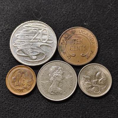 【全场包邮】纯粹捡漏拍480场（免费代拍第17场） - 世界各国各年份散币5枚一组-澳大利亚+乌干达+加拿大