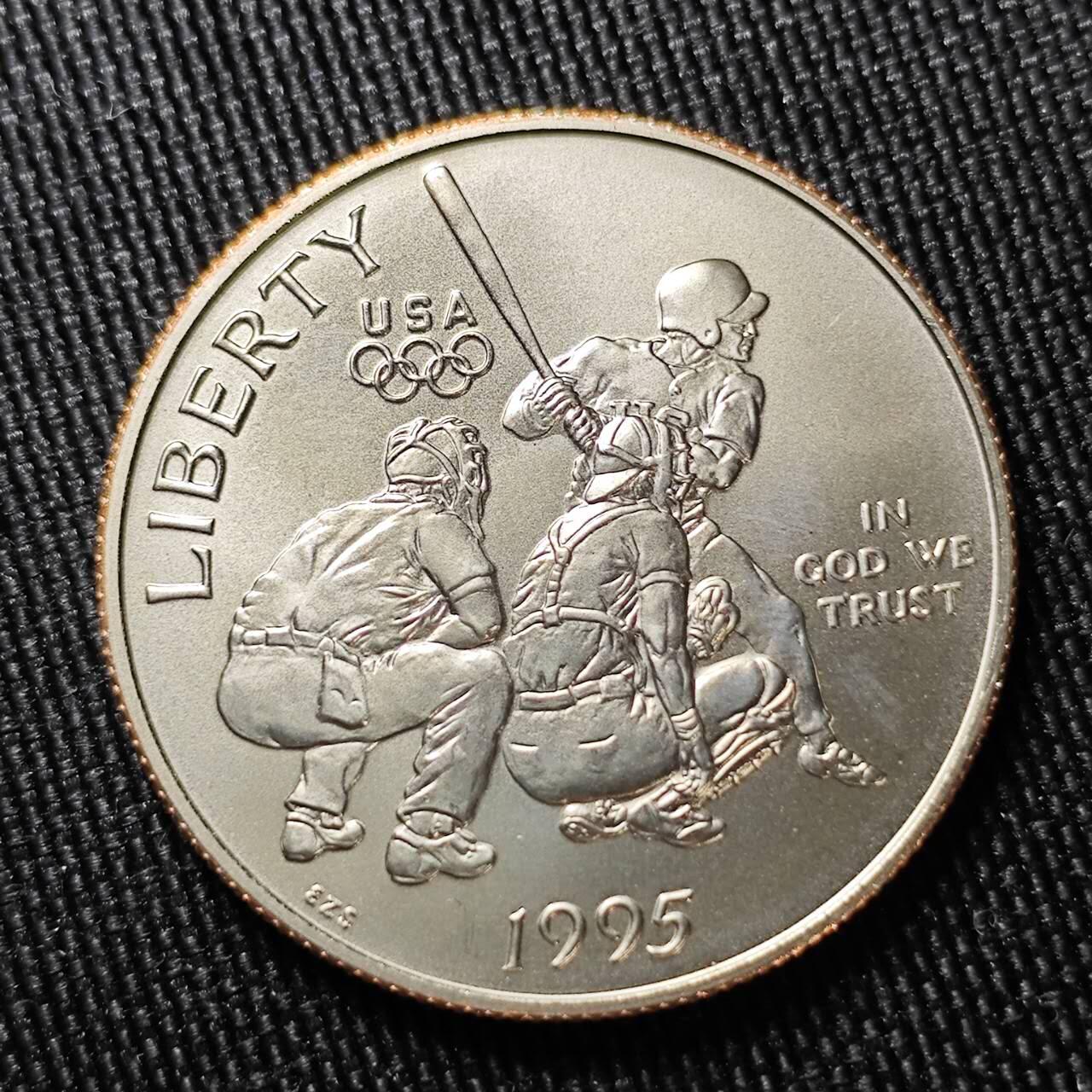 KK钱币收藏小铺 （套币 好品/批量散币 银币）专场  2月预留时间 周末发货  1995美国50分奥运纪念币 好品