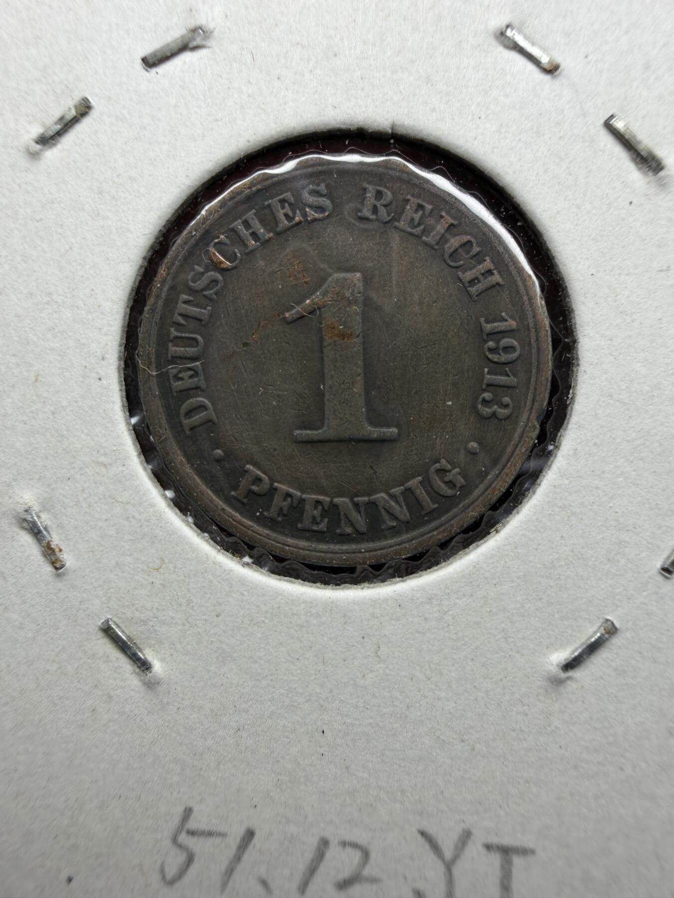 2025年集古藏今外币拍卖第十期-第9场—（总第289拍），可以寄存60天，满160元包邮。 1913年德国一芬尼