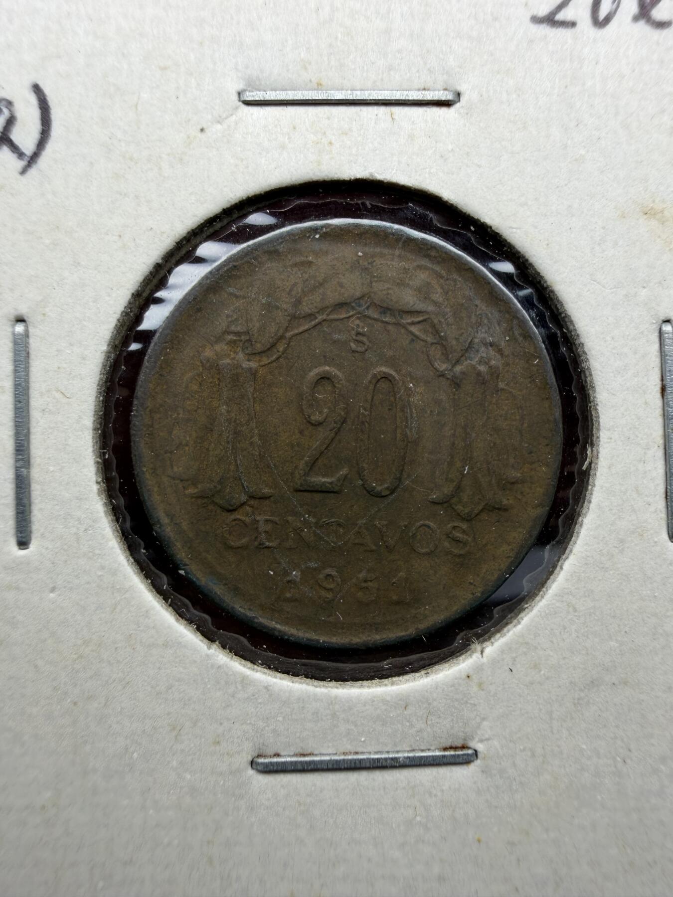 2025年集古藏今外币拍卖第十期-第9场—（总第289拍），可以寄存60天，满160元包邮。 1951年智利20分