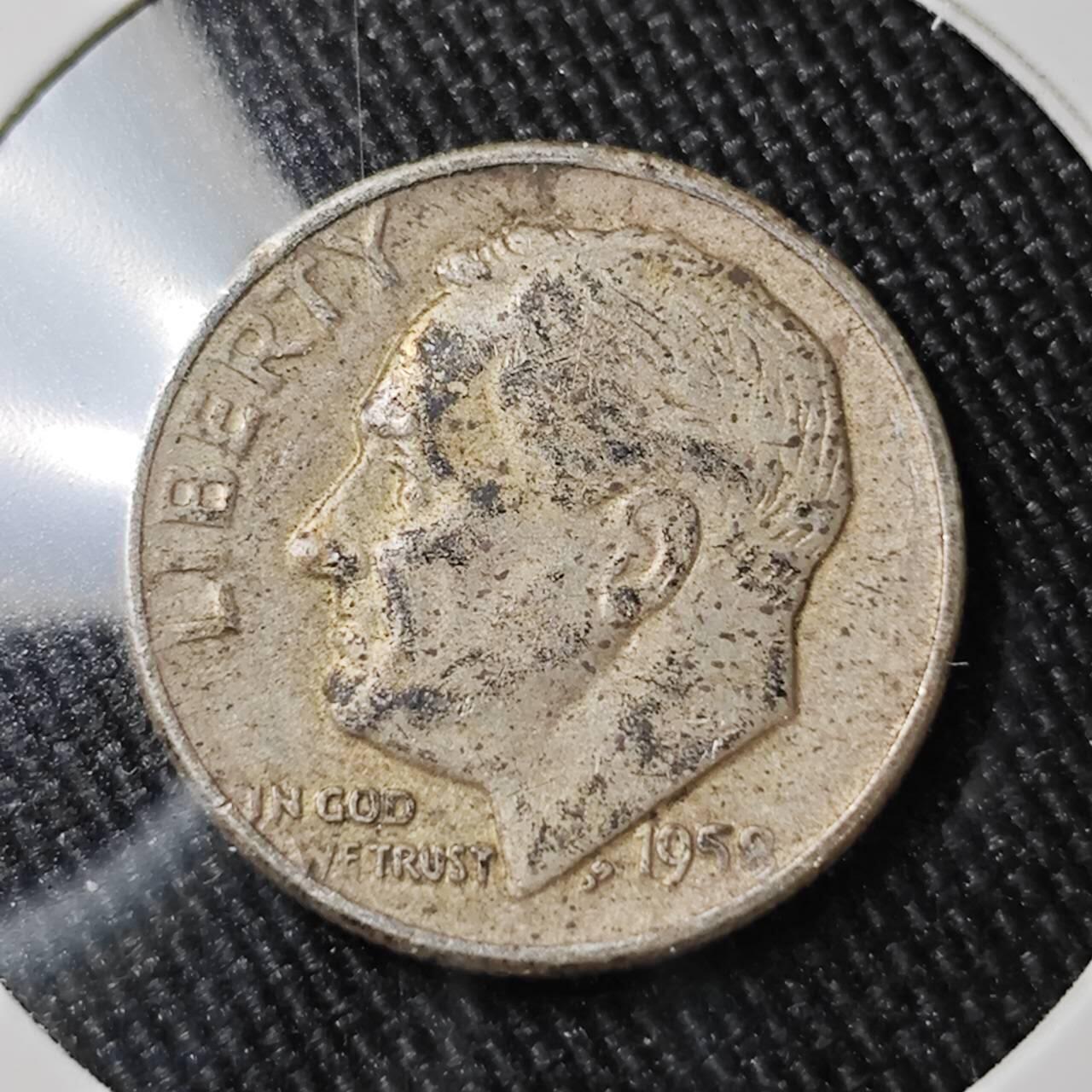 KK钱币收藏小铺 （套币 好品/批量散币 银币）专场  2月预留时间 周末发货   1958美国10分银币