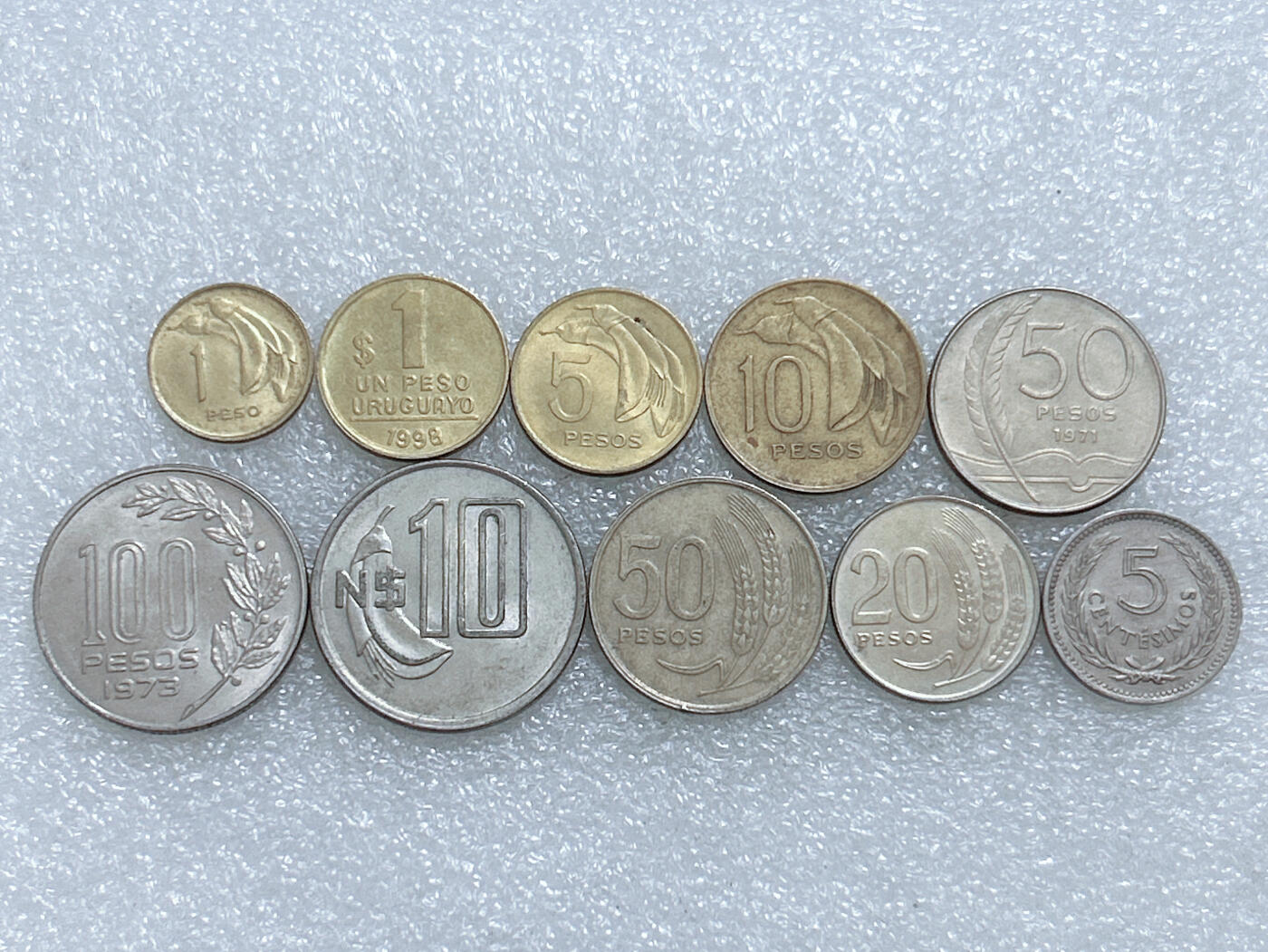 第一海外回流一元起拍收藏 散集专场  第271期 乌拉圭不同版本面值硬币 10枚