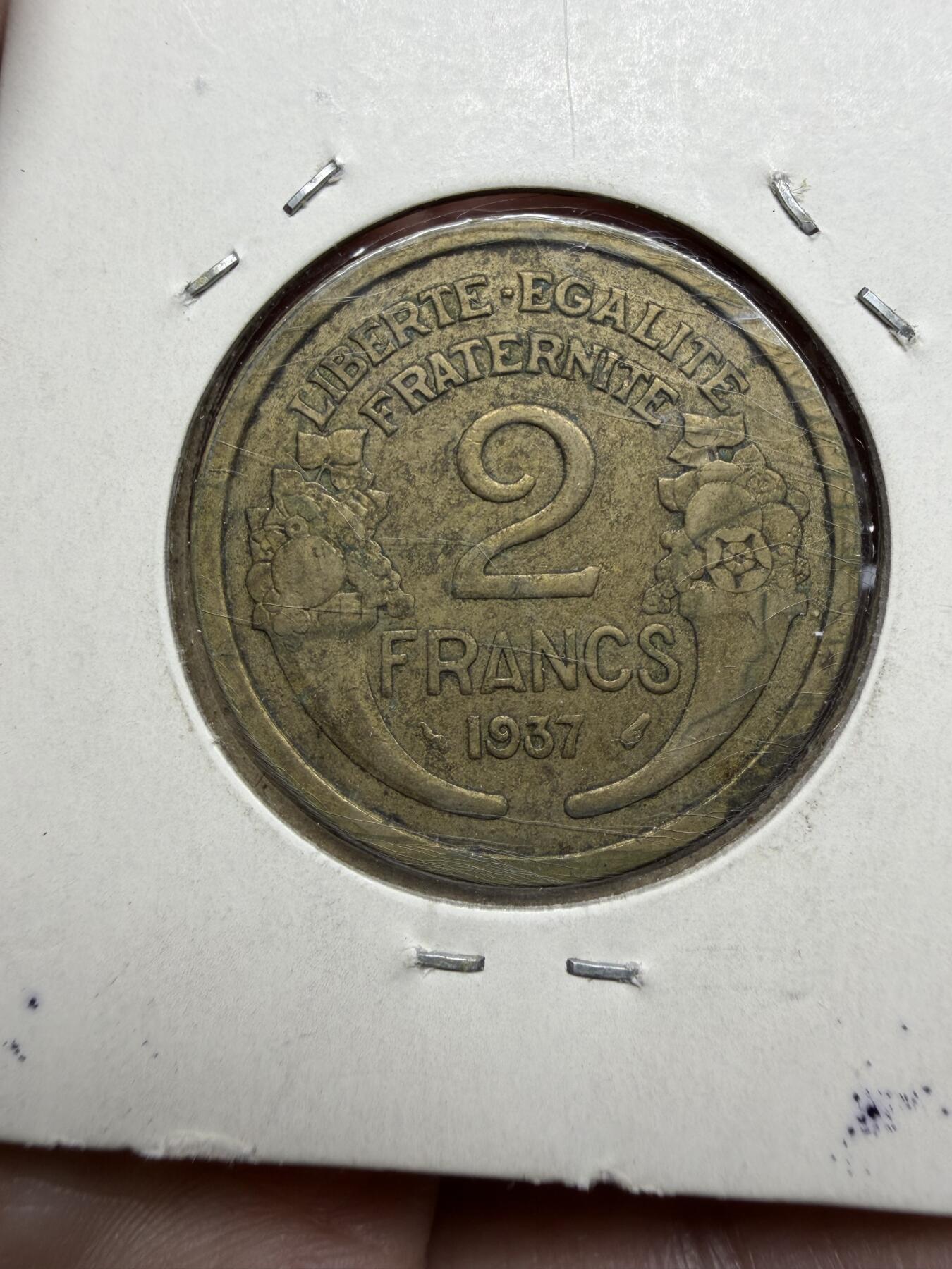 2025年集古藏今外币拍卖第十期-第9场—（总第289拍），可以寄存60天，满160元包邮。 1937年法国2法郎