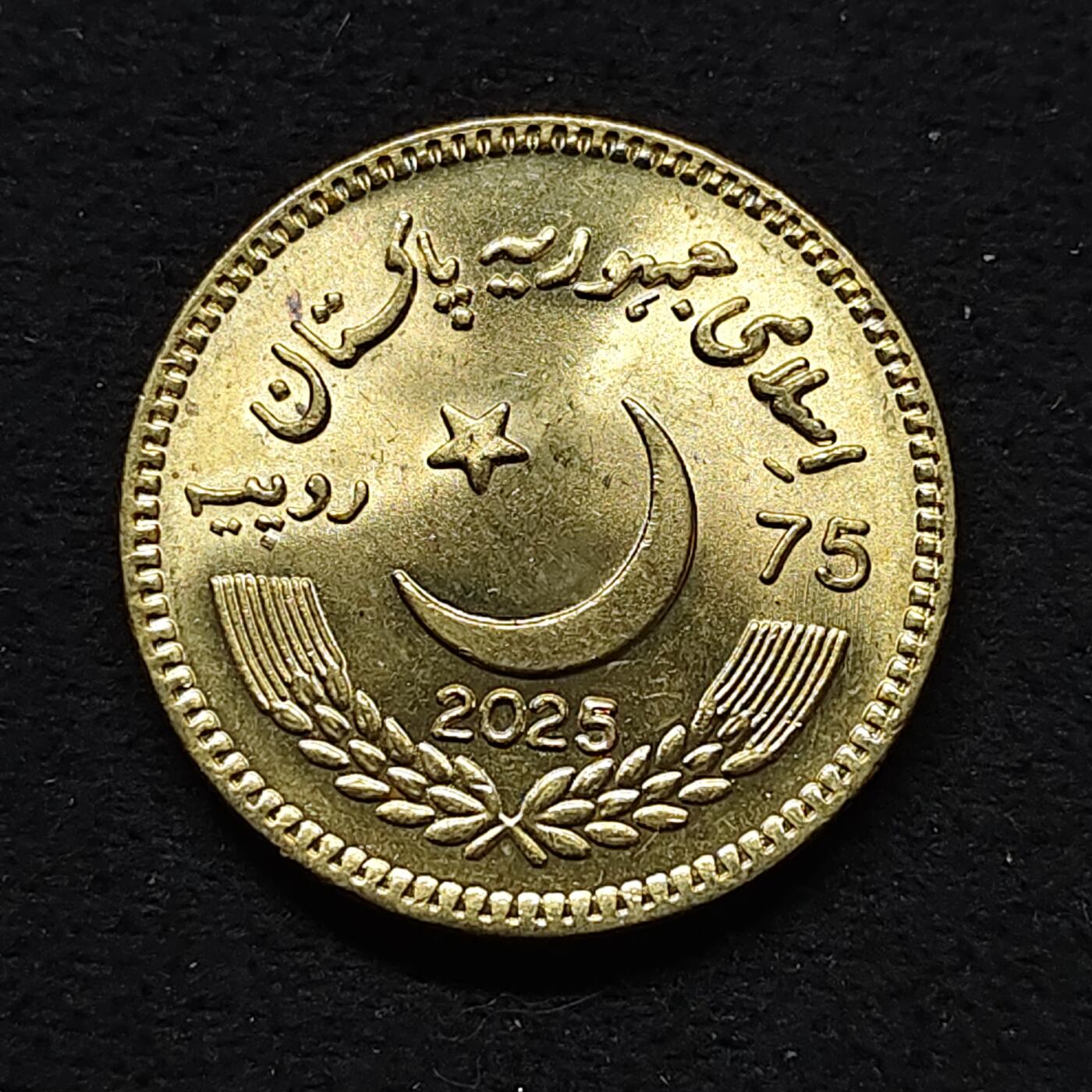 【全场包邮】纯粹捡漏拍480场（免费代拍第17场） 巴基斯坦2025年75卢比庆祝战胜纪念币