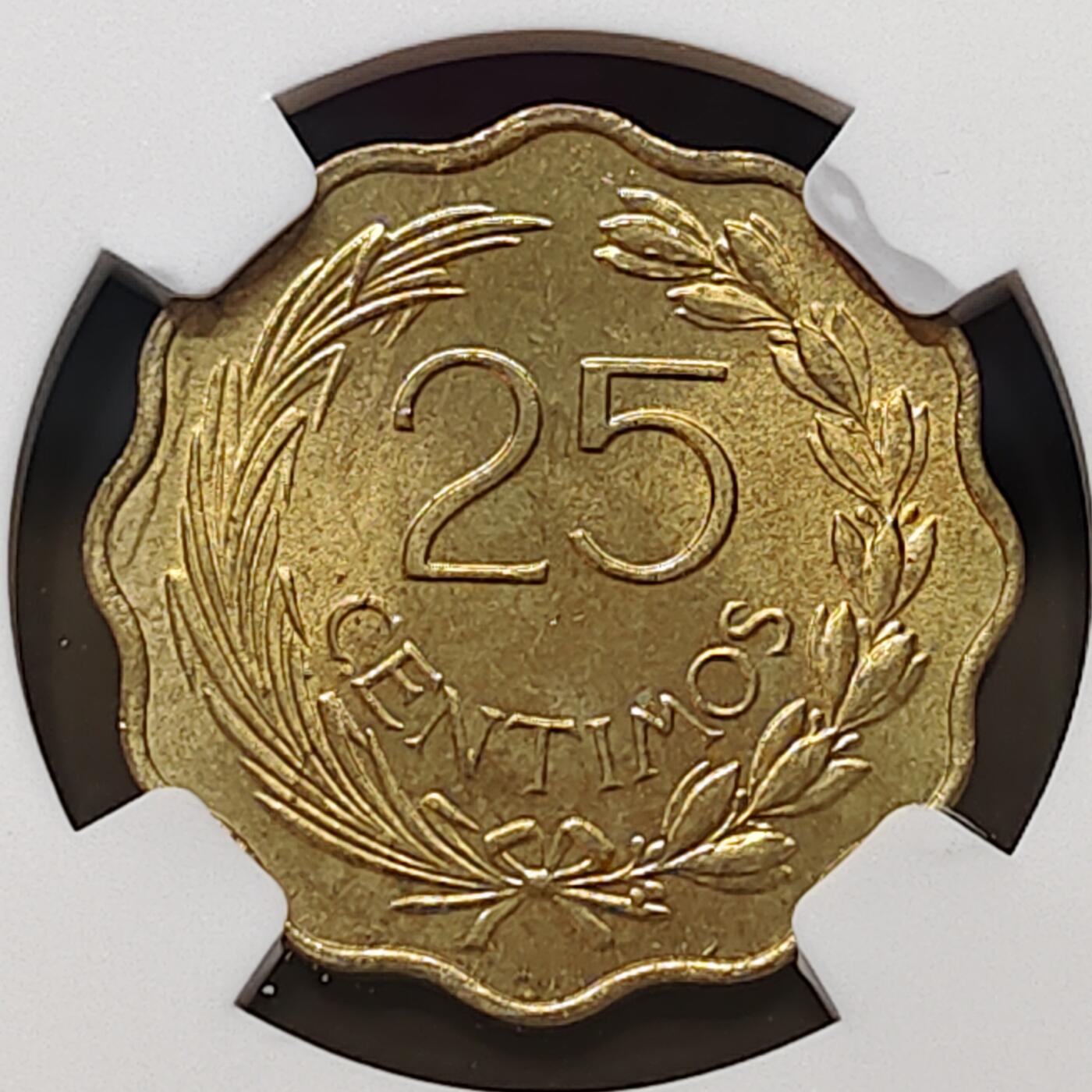 【全场包邮】纯粹捡漏拍481场（免费代拍第18场） 巴拉圭1953年25分-NGC MS64