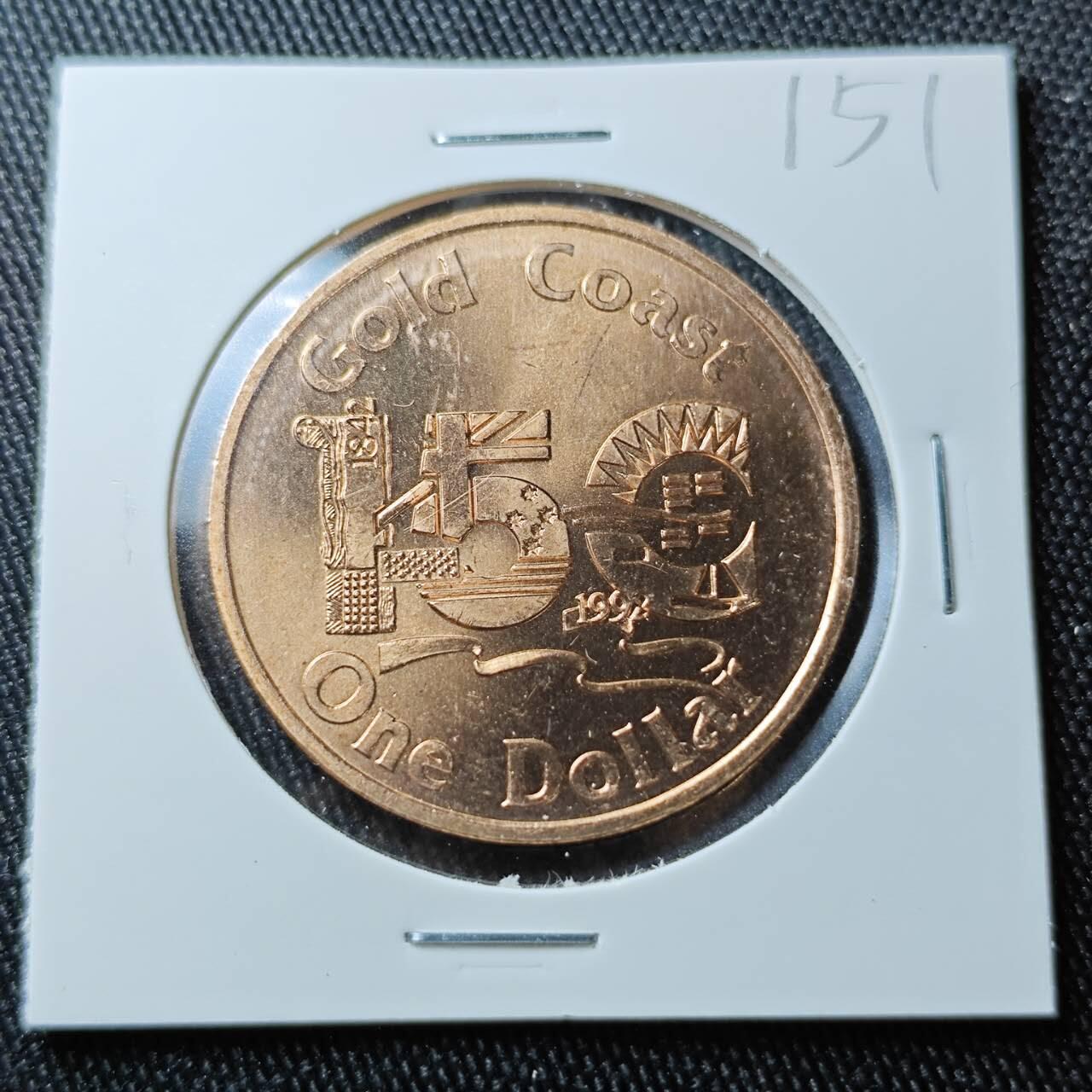 KK钱币收藏小铺 （套币 好品/批量散币 银币）专场  2月预留时间 周末发货 1992澳大利亚1元铜币 黄金海岸150周年纪念