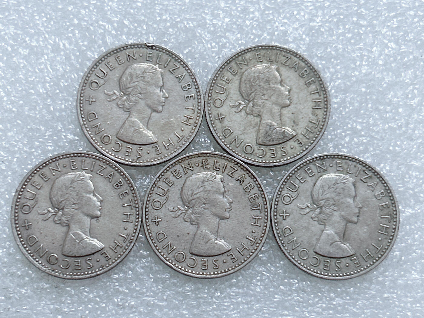 第一海外回流一元起拍收藏 散集专场  第271期 新西兰伊丽莎白女王版1先令硬币 5枚