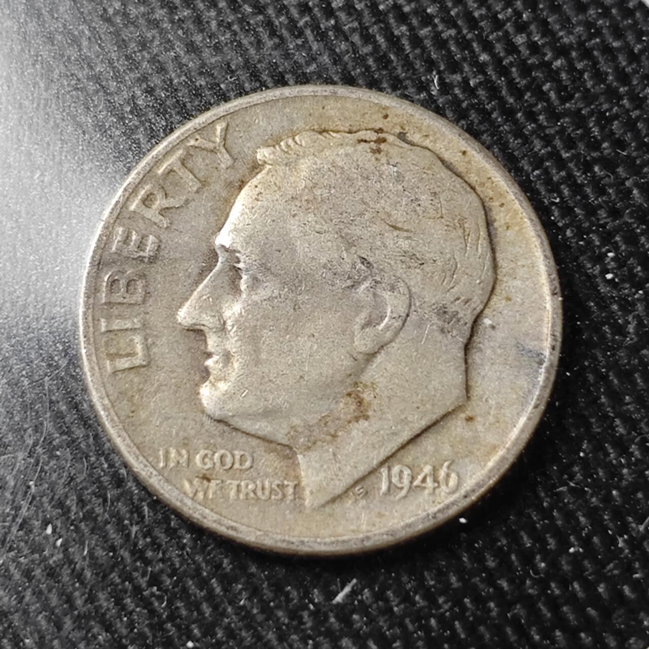 KK钱币收藏小铺 （套币 好品/批量散币 银币）专场  2月预留时间 周末发货   1946美国10分银币