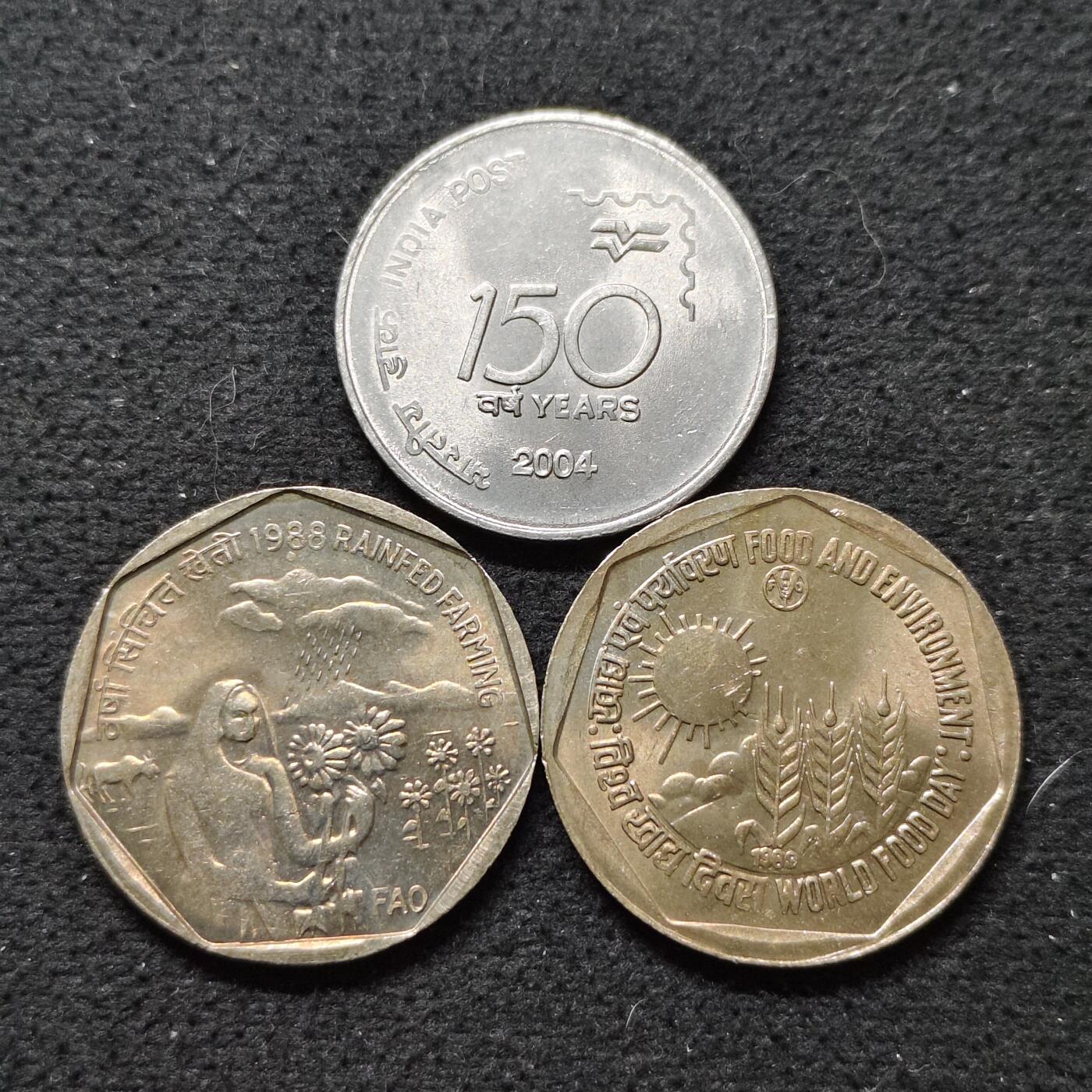 【全场包邮】纯粹捡漏拍480场（免费代拍第17场） 印度各年份1卢比纪念币3枚一组