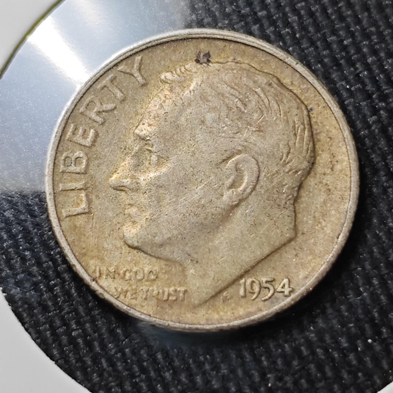 KK钱币收藏小铺 （套币 好品/批量散币 银币）专场  2月预留时间 周末发货   1954美国10分银币