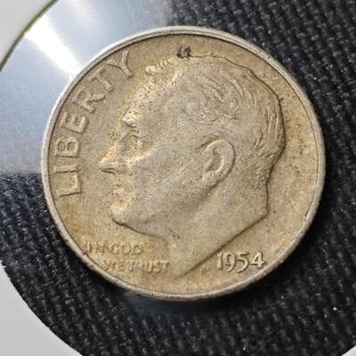 KK钱币收藏小铺 （套币 好品/批量散币 银币）专场  2月预留时间 周末发货 -   1954美国10分银币