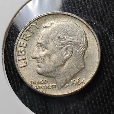 KK钱币收藏小铺 （套币 好品/批量散币 银币）专场  2月预留时间 周末发货 -  1964美国10分银币