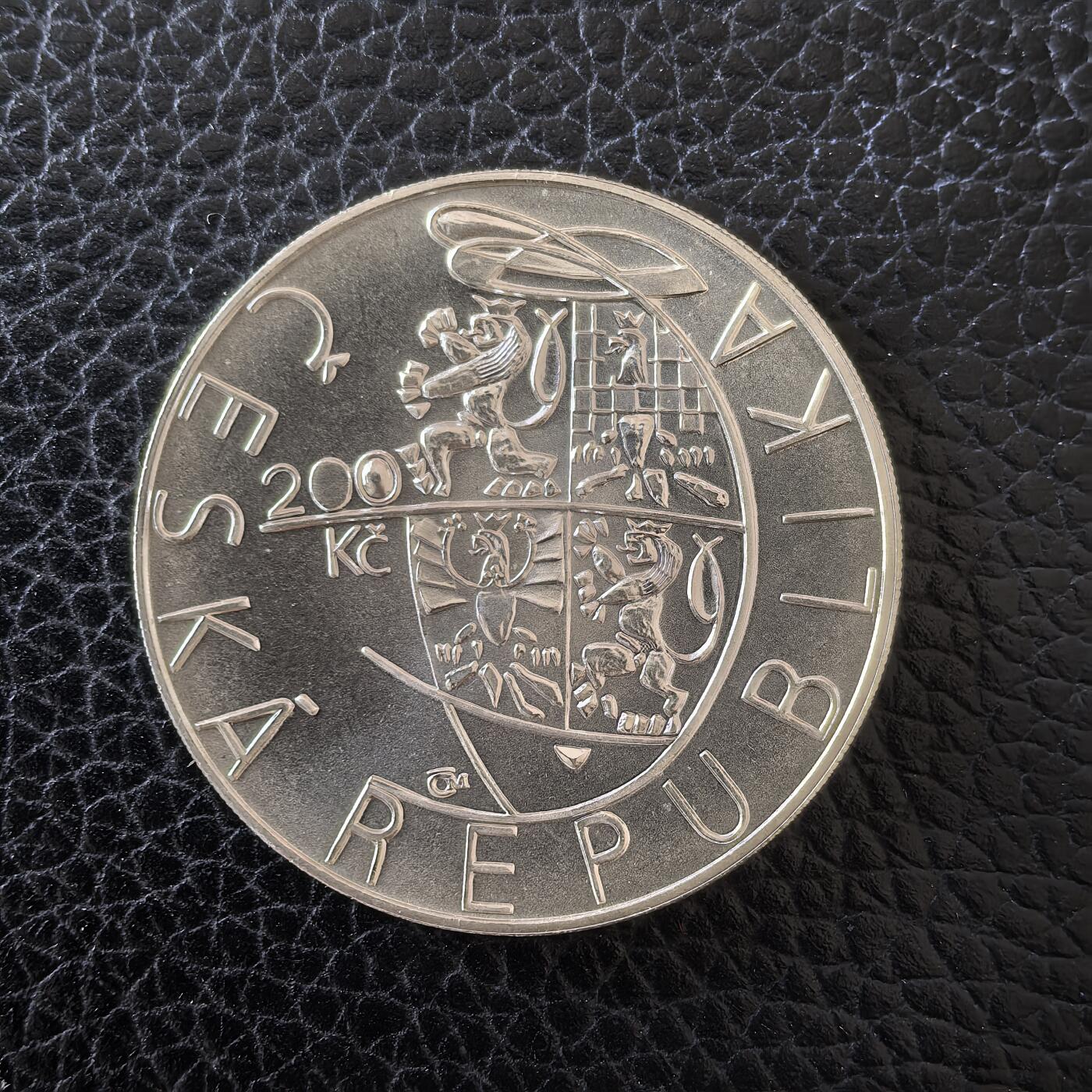 道一币馆币章第一百五十七场 捷克1999年国家美术学院200周年200克朗银币 13g 900s 23000