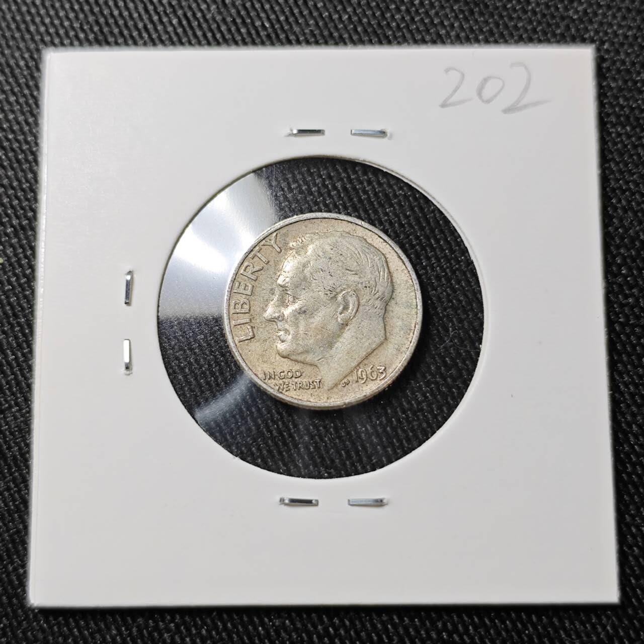 KK钱币收藏小铺 （套币 好品/批量散币 银币）专场  2月预留时间 周末发货   1963美国10分银币