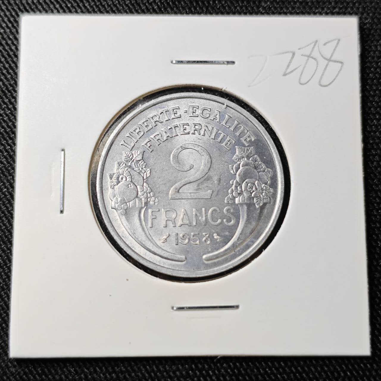 KK钱币收藏小铺 （套币 好品/批量散币 银币）专场  2月预留时间 周末发货  1958法国2法郎 好品