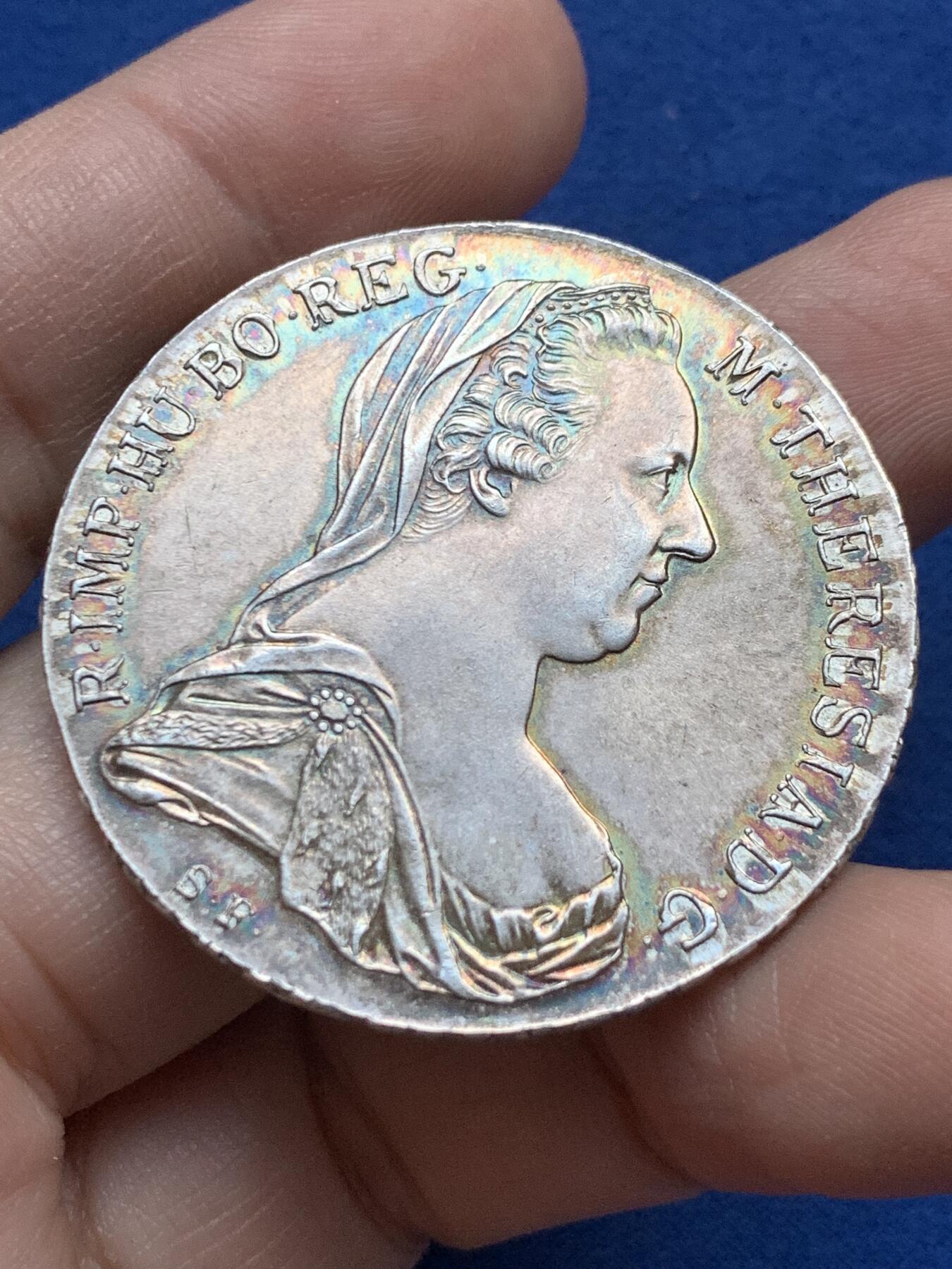 《竞宝斋》第442场 周日，周一，2场连拍 （全场包邮） 奥匈帝国1780大奶妈玛利亚特蕾西亚1泰勒银币 后铸版