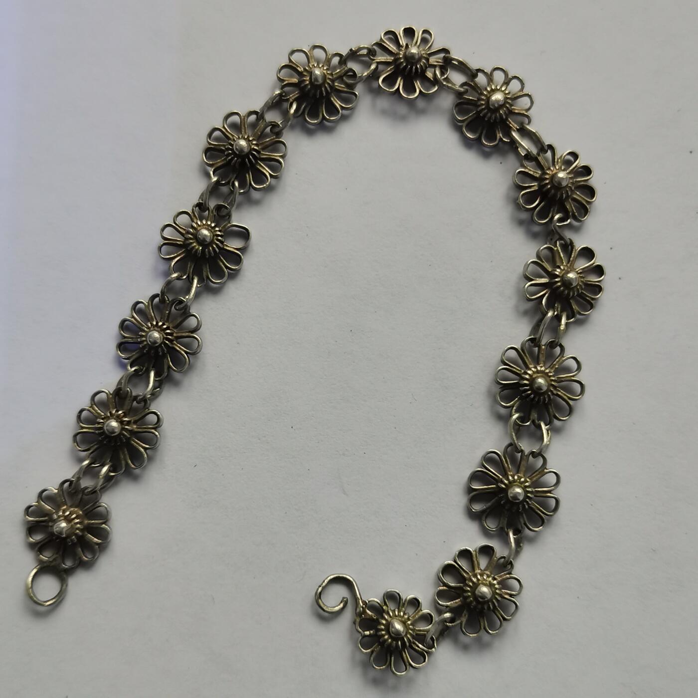 藏珍品阁杂件专场82期 清末老银梅花链