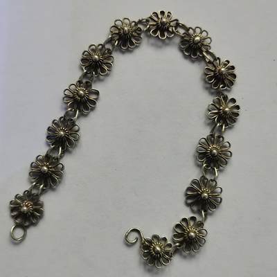 藏珍品阁杂件专场82期 - 清末老银梅花链