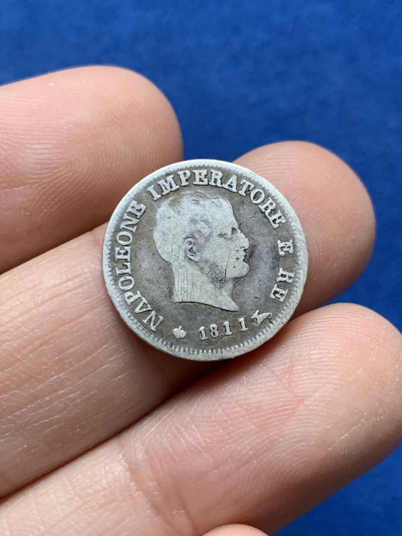 《竞宝斋》第442场 周日，周一，2场连拍 （全场包邮） 六枚一组 1811年法占意大利5里拉，2里拉一组，10分银币，5分银币，1索尔铜币，10分铜币一组，稀少。