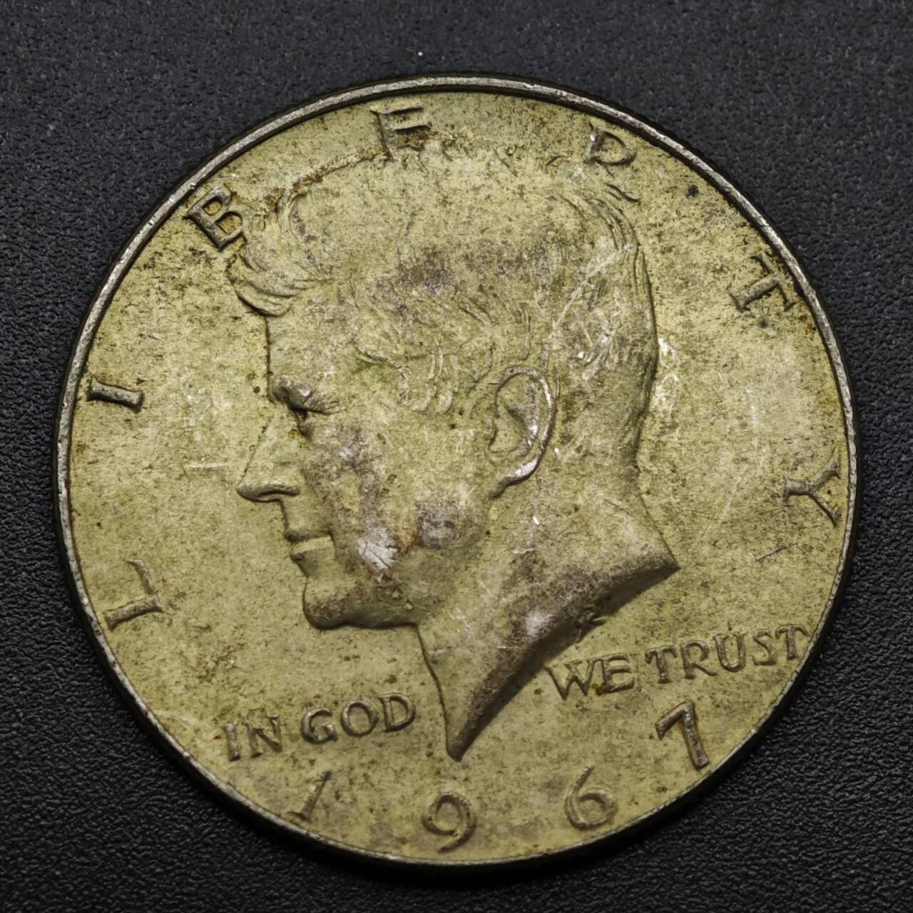 【淘币小摊】实时拍第八百零八拍   银币套币场   满百包邮可预留二周 每周一统一发货   美国1967年肯尼迪半美元银币