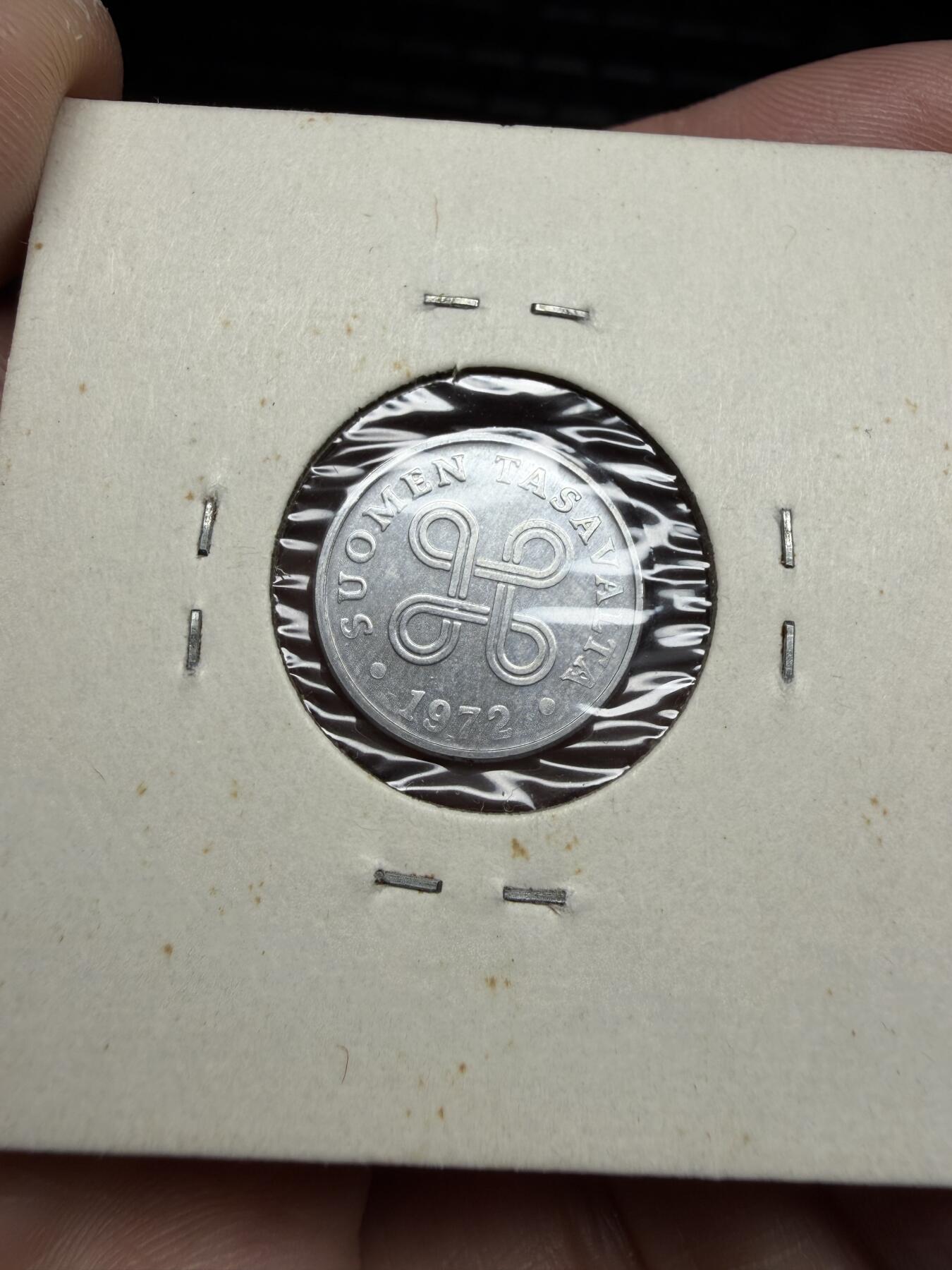 2025年集古藏今外币拍卖第十期-第9场—（总第289拍），可以寄存60天，满160元包邮。 1972年芬兰一芬尼