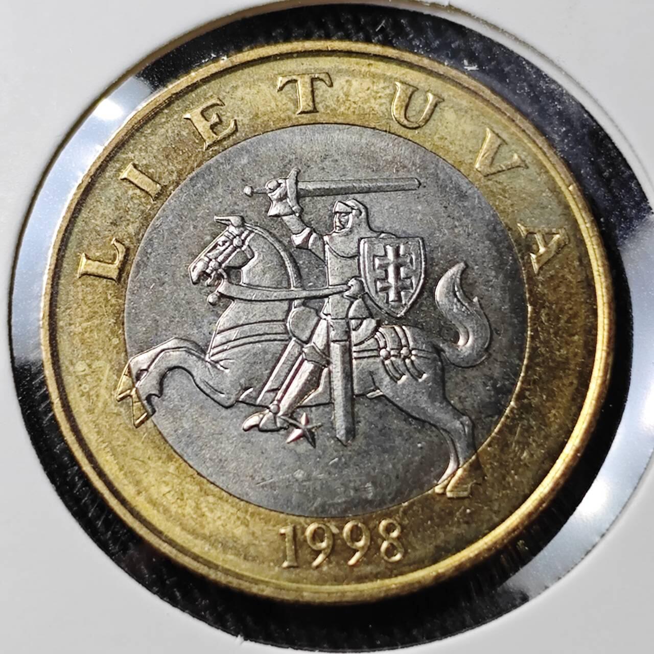 KK钱币收藏小铺 （套币 好品/批量散币 银币）专场  2月预留时间 周末发货  1998立陶宛2立特 好品双色币