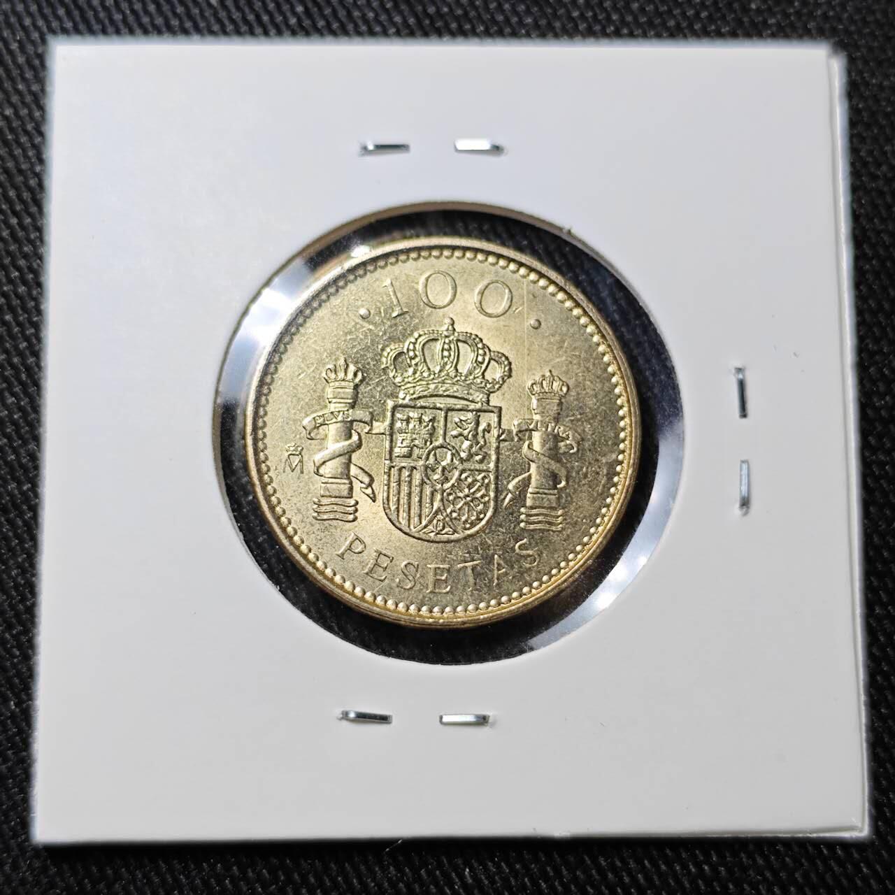 KK钱币收藏小铺 （套币 好品/批量散币 银币）专场  2月预留时间 周末发货  2000西班牙100比塞塔 好品数字100 末年!