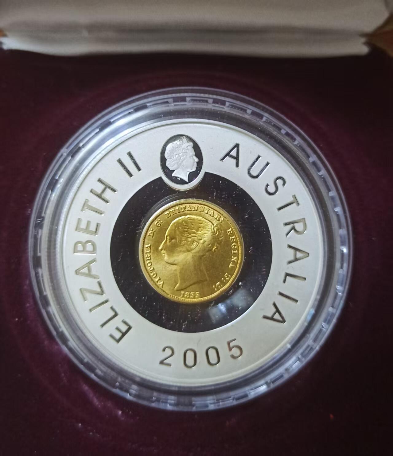 ❤️【币观天下】❤️ 第332期钱币拍卖- 2025.11.28周五晚上6点半场-长期征集拍品 澳大利亚2005年镀金两盎司银币 历史上的货币 悉尼厂铸造半索维林150周年